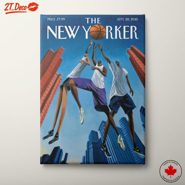 Dynamic New Yorker Basketball Cover Art