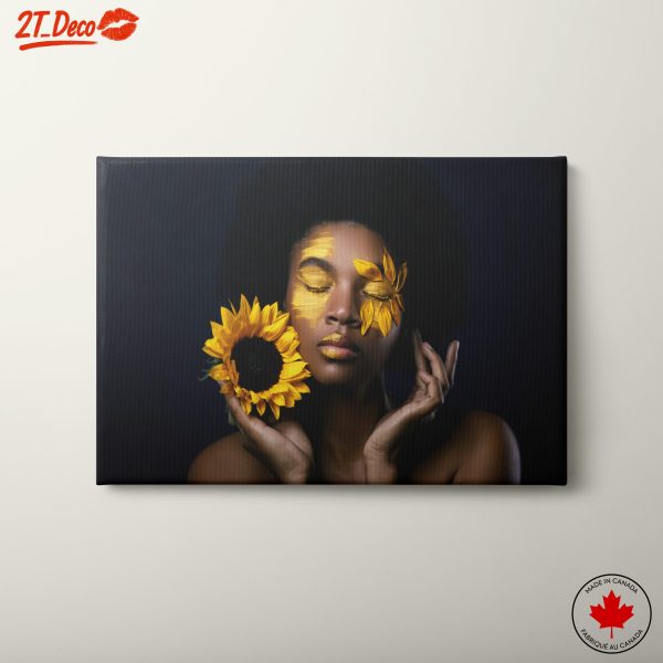 Vibrant Afro Art with Sunflowers