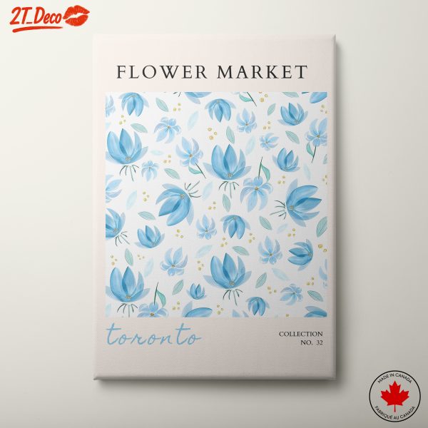 Beautiful Blue Floral Market Artwork