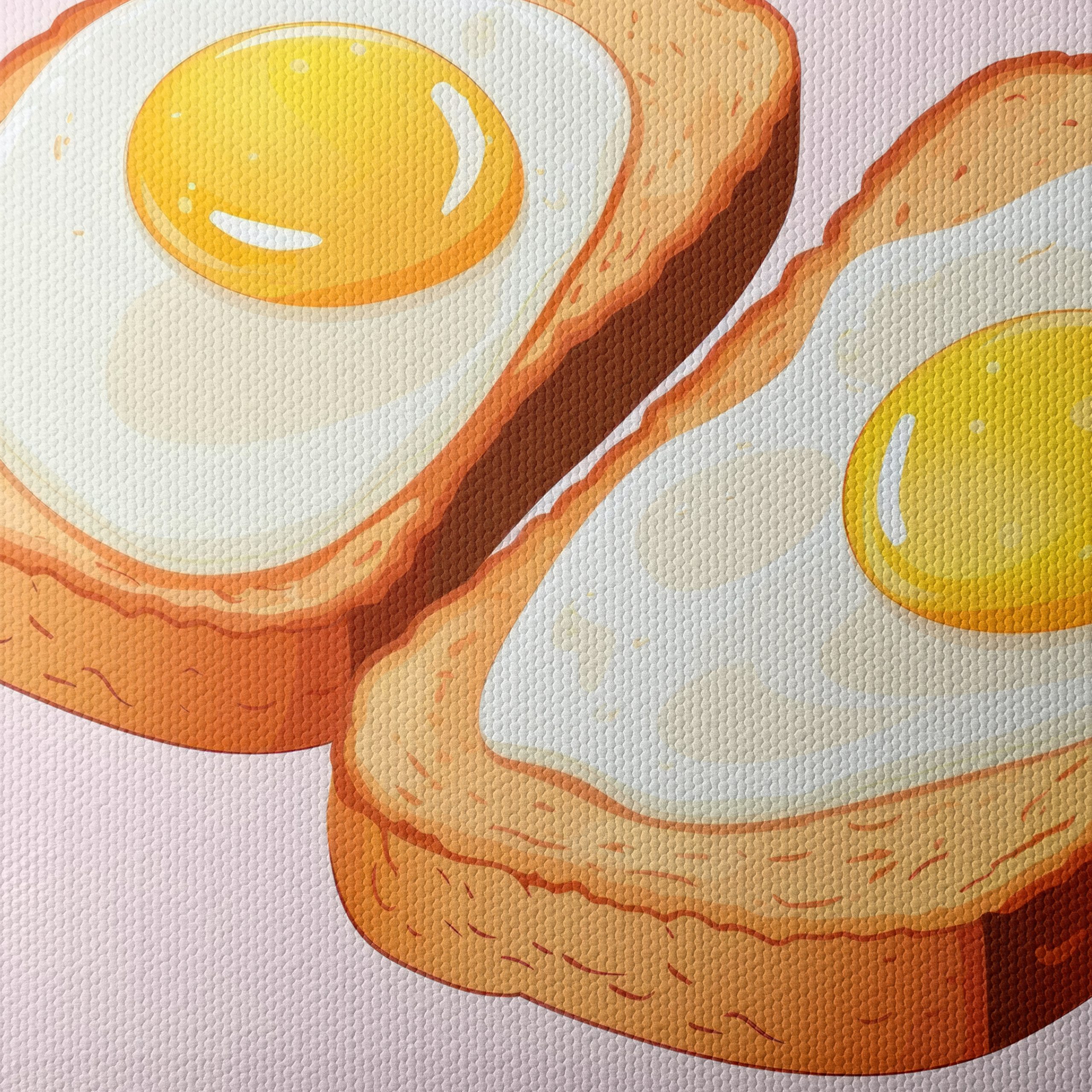 Whimsical Fried Eggs on Toast Art - Image 4
