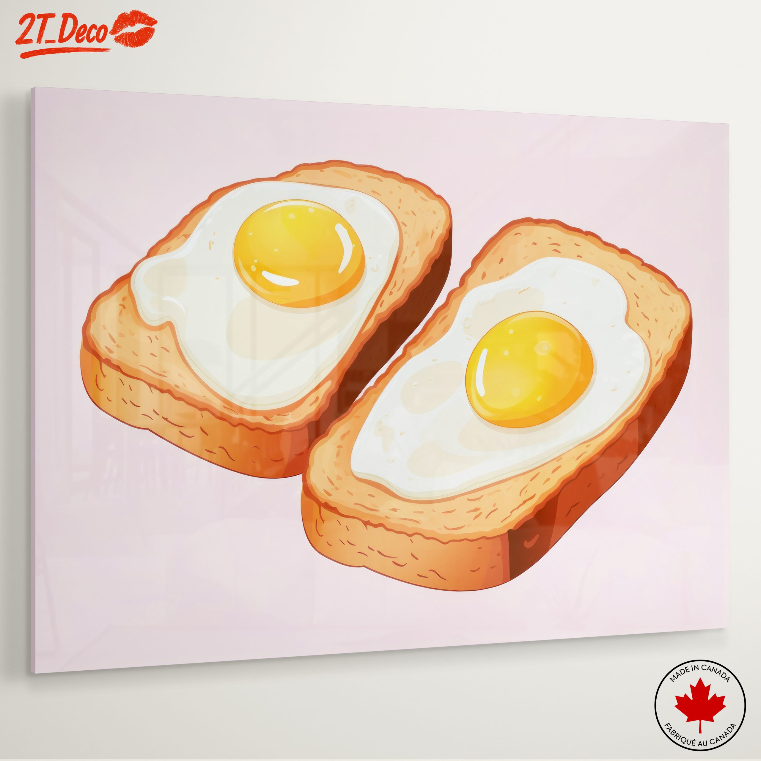 Whimsical Fried Eggs on Toast Art - Image 6