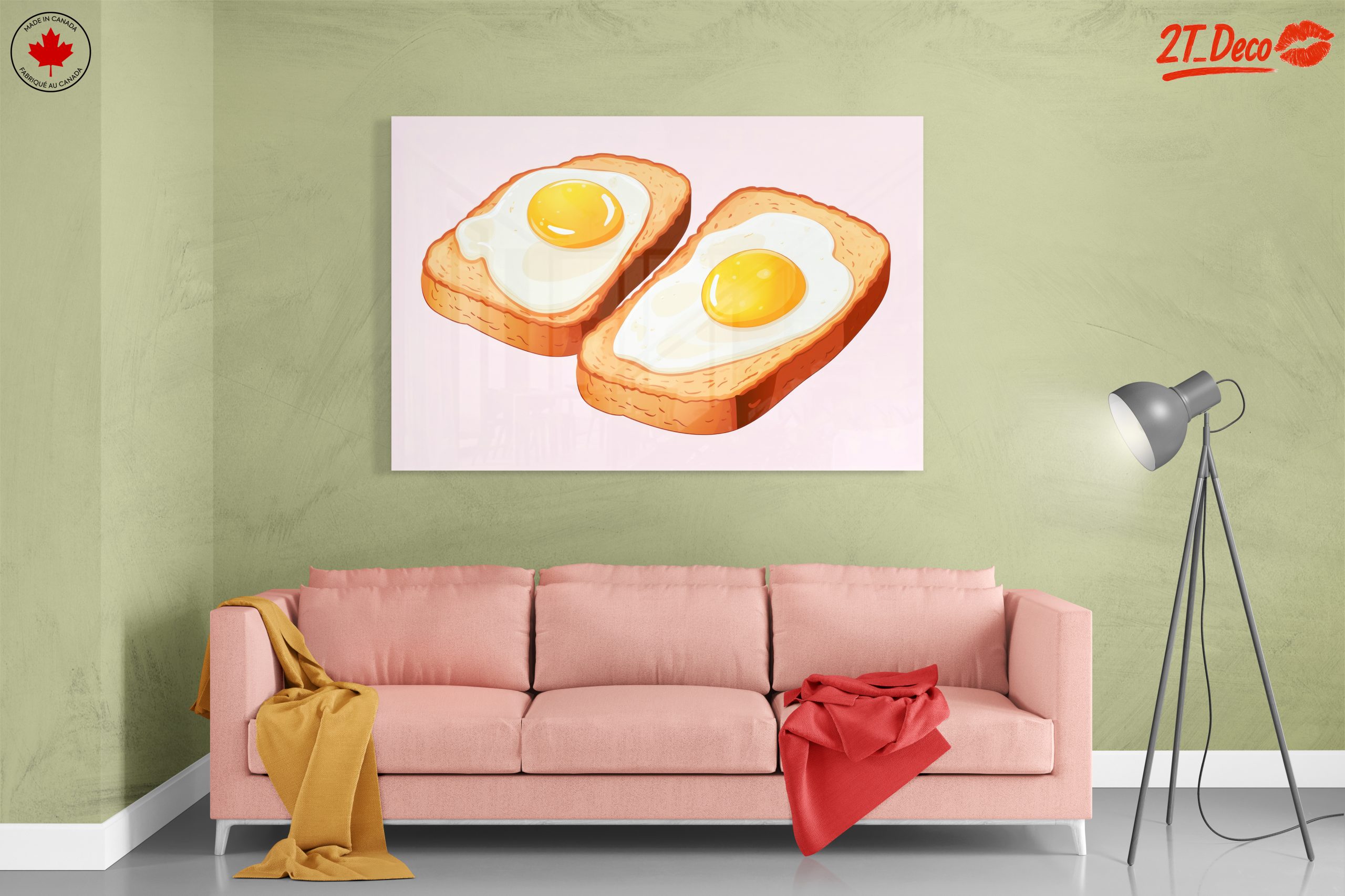 Whimsical Fried Eggs on Toast Art - Image 7