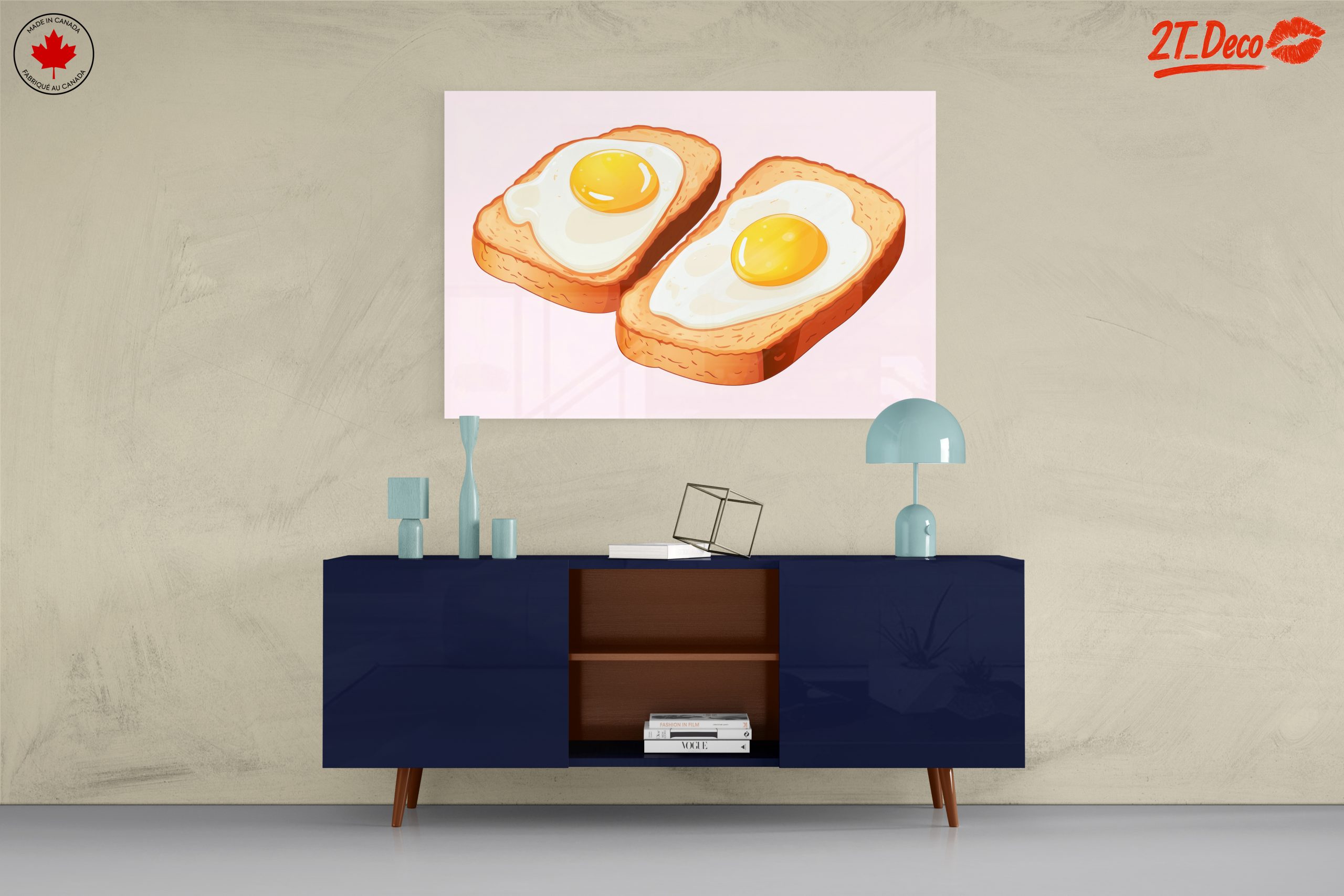 Whimsical Fried Eggs on Toast Art - Image 8