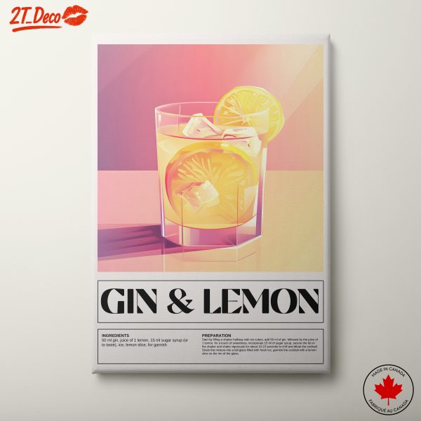 Gin and Lemon Cocktail Art
