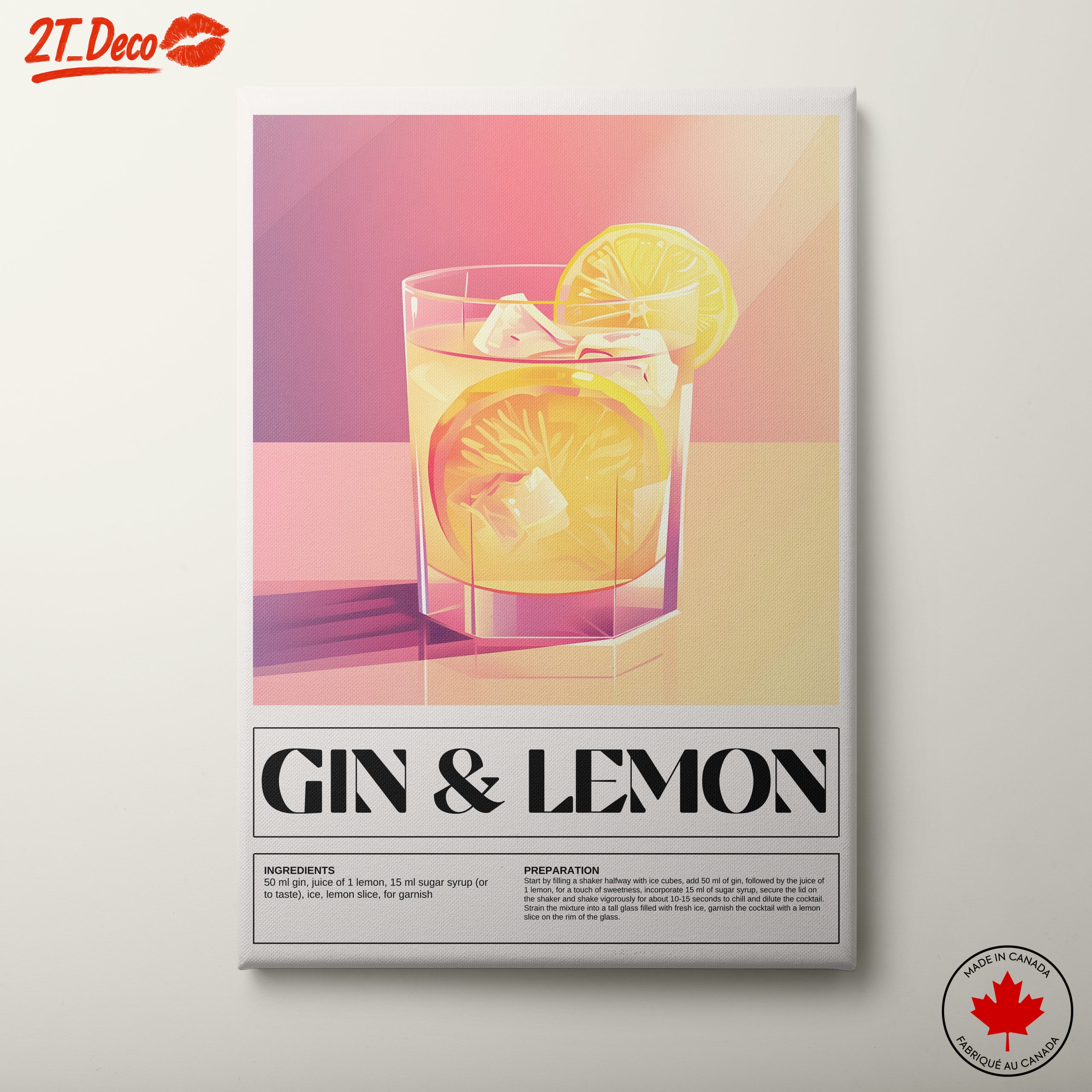 Gin and Lemon Cocktail Art