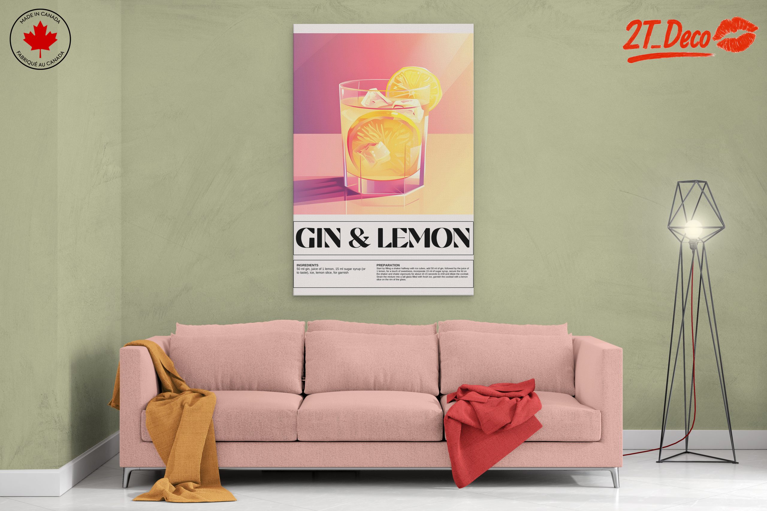 Gin and Lemon Cocktail Art - Image 2