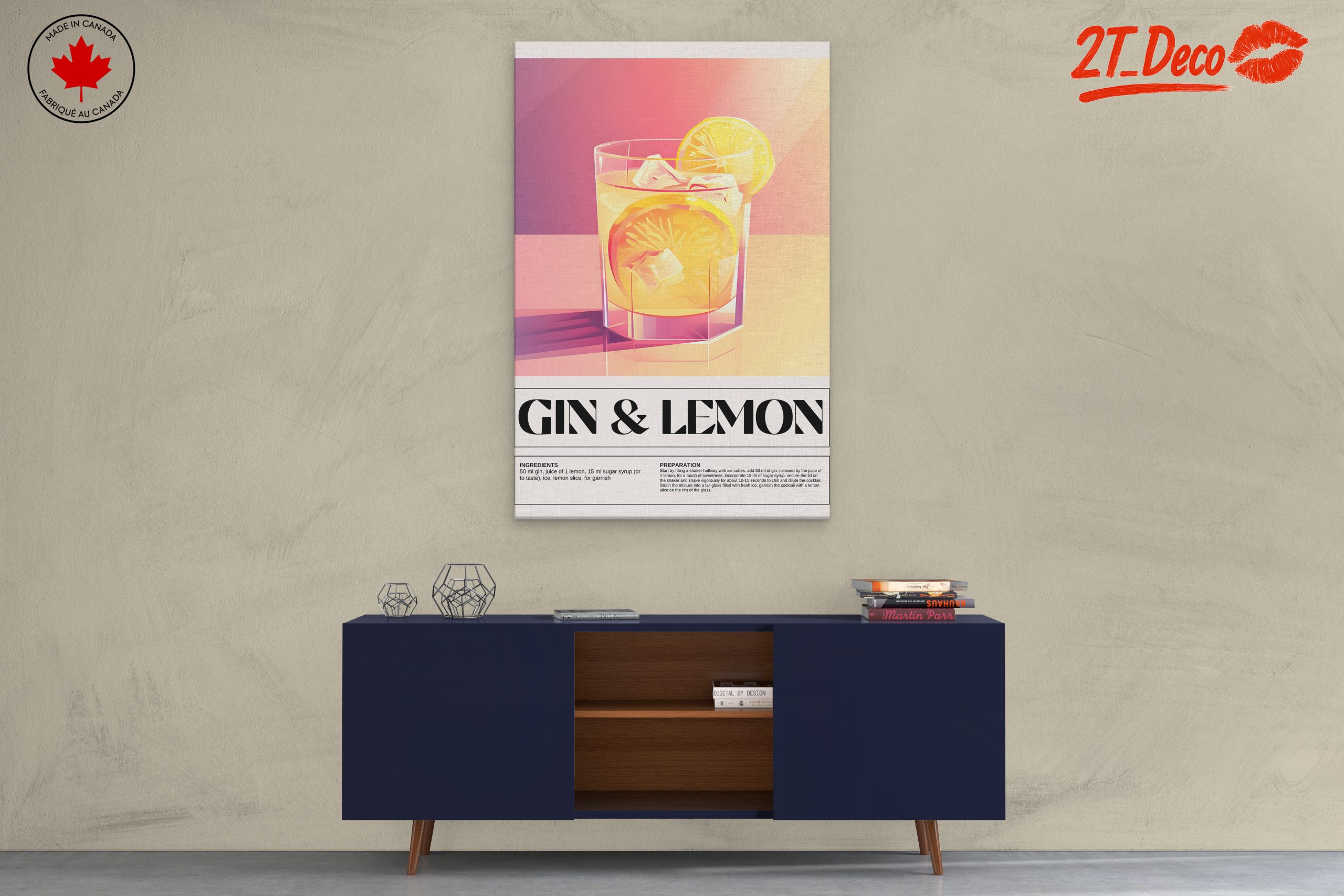 Gin and Lemon Cocktail Art - Image 3