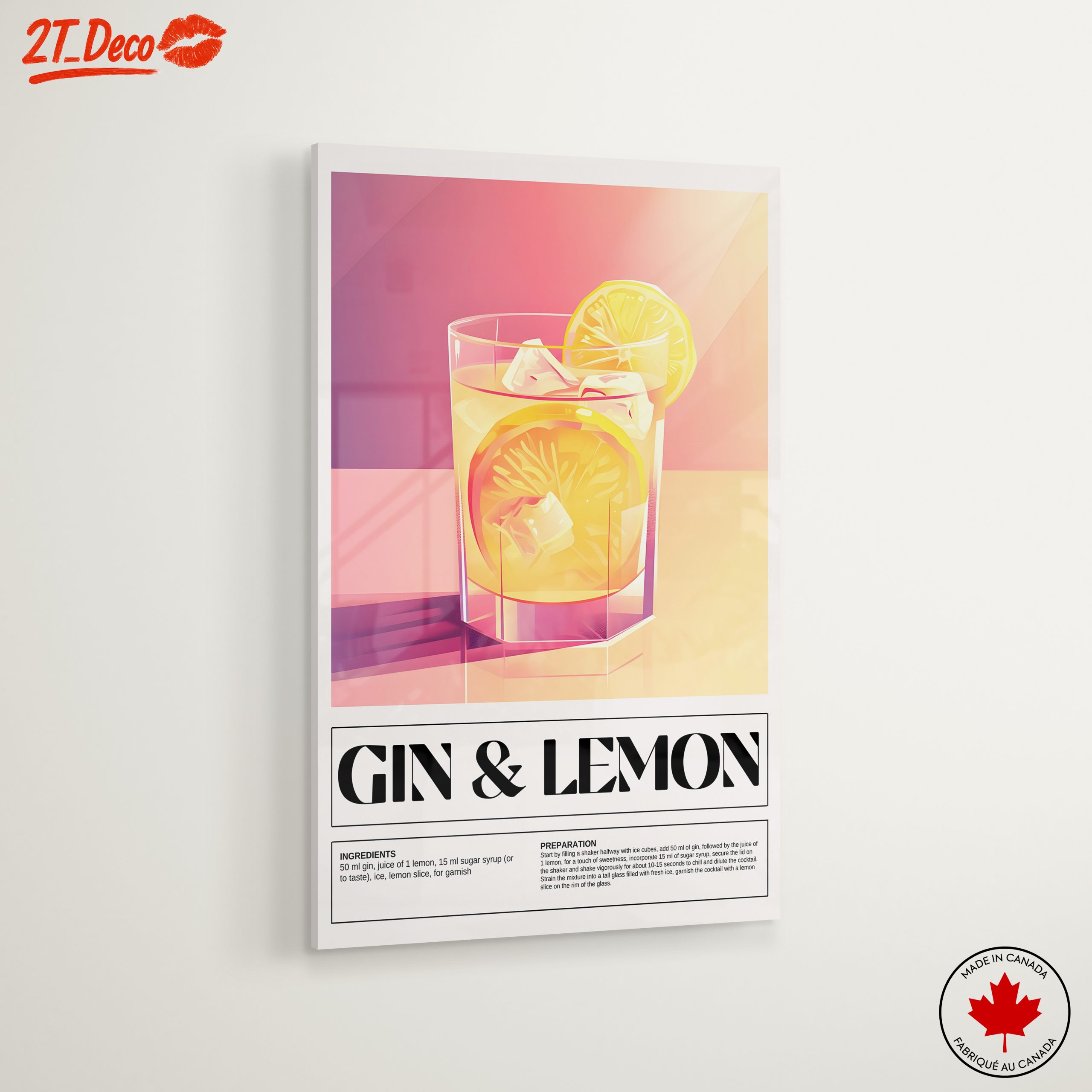 Gin and Lemon Cocktail Art - Image 6