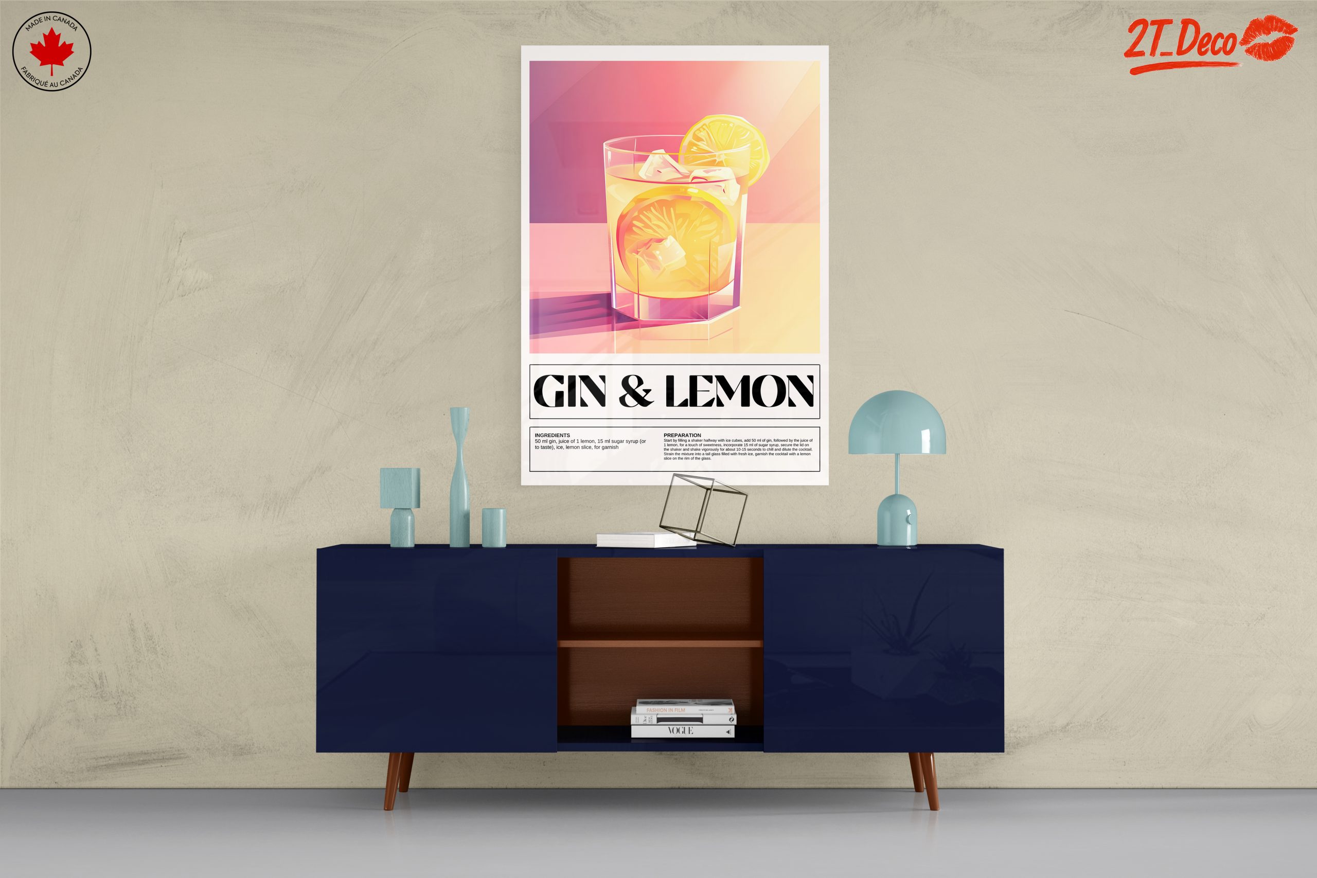 Gin and Lemon Cocktail Art - Image 8