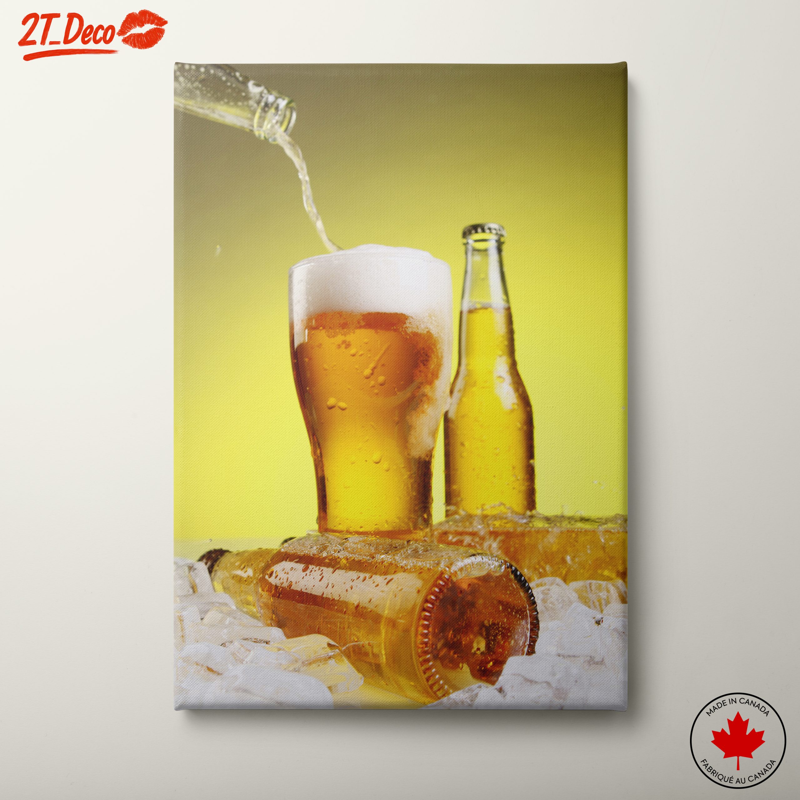 Refreshing Beer in a Glass and Bottles
