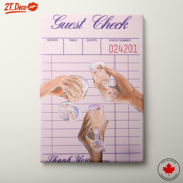 Celebratory Cocktails Guest Check Art