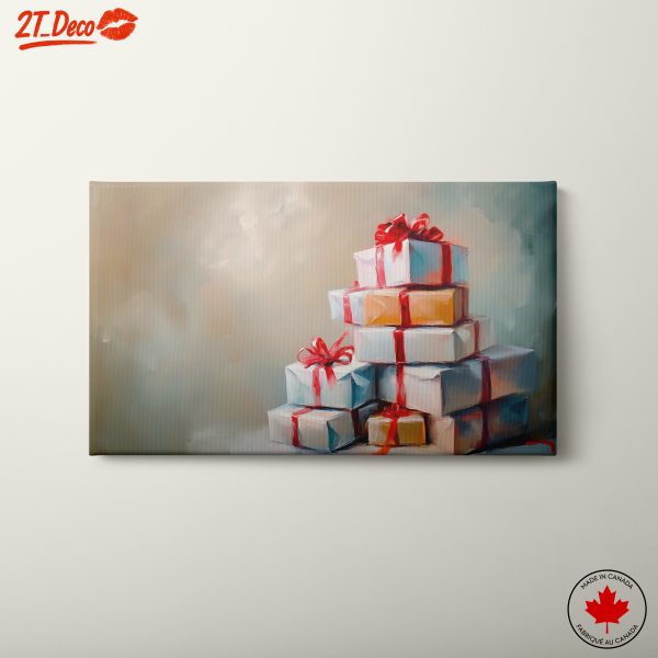 Colorful Christmas Gift Stacks Art