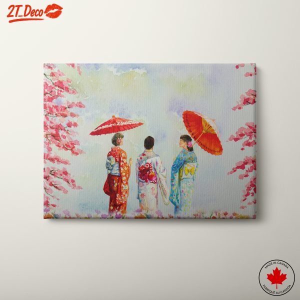 Beautiful Japanese Women Under Cherry Blossom