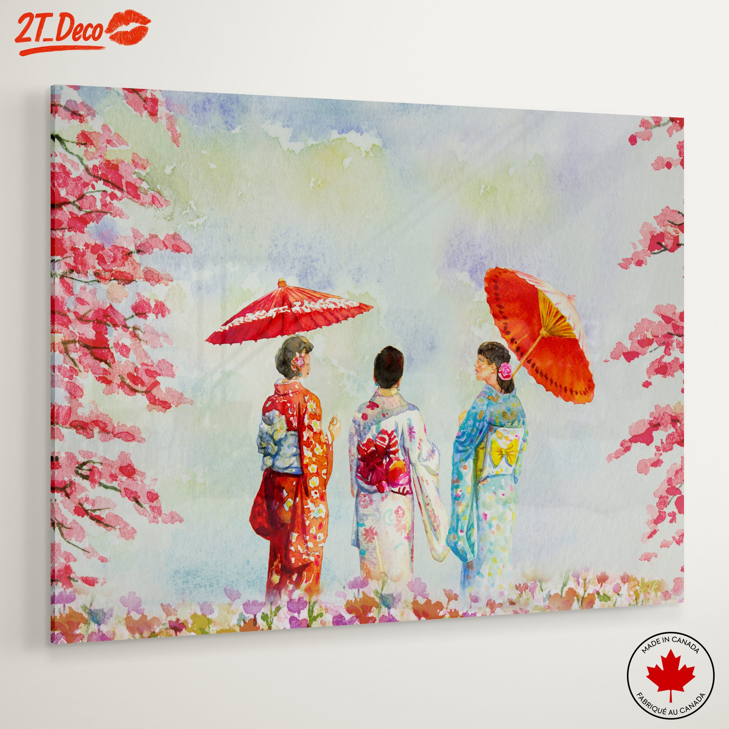 Beautiful Japanese Women Under Cherry Blossom - Image 6