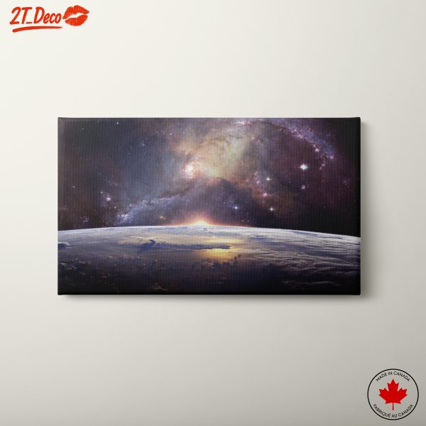 Stunning Cosmic Landscape Featuring Earth and Stars