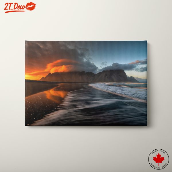 Stunning Sunset Over Mountains and Ocean