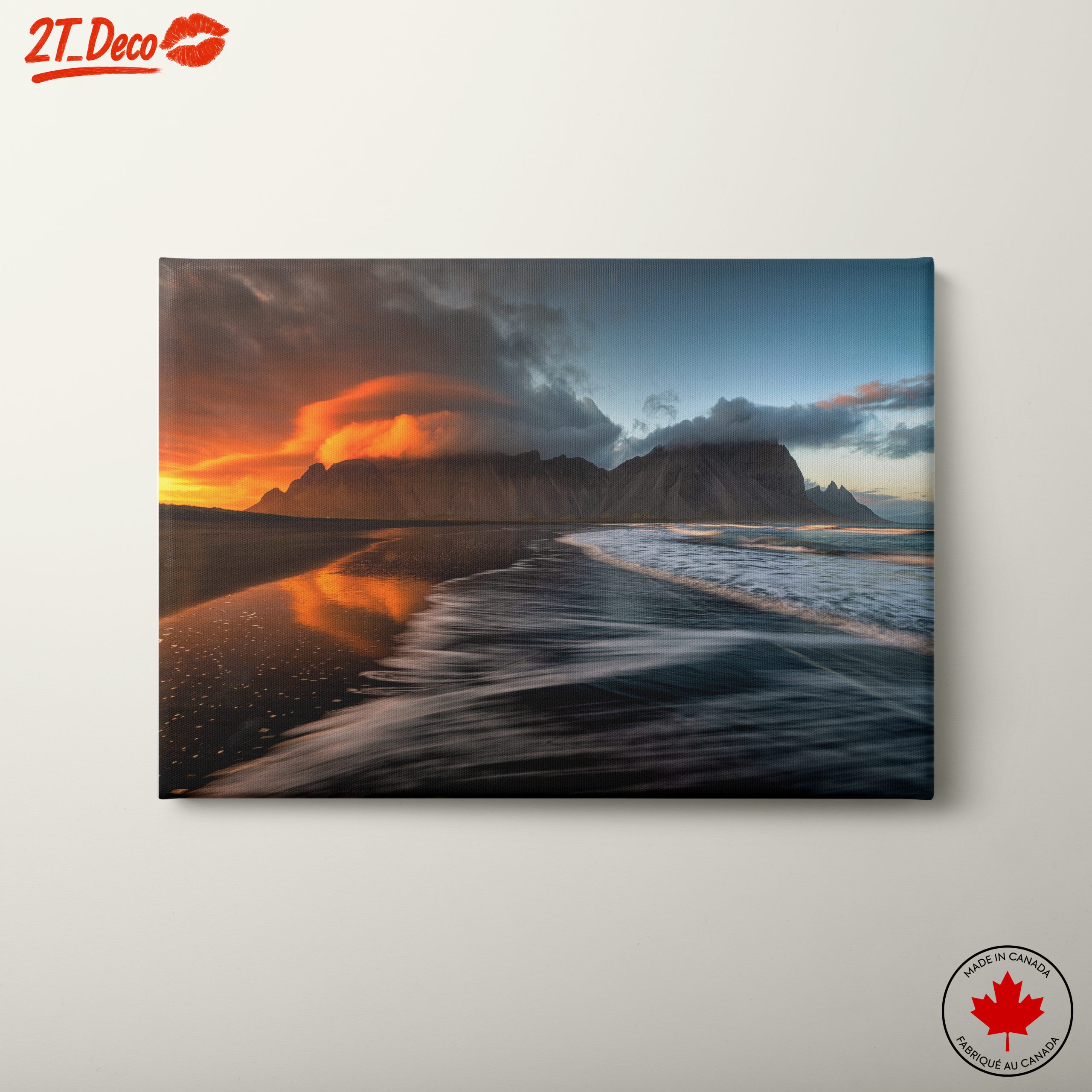 Stunning Sunset Over Mountains and Ocean
