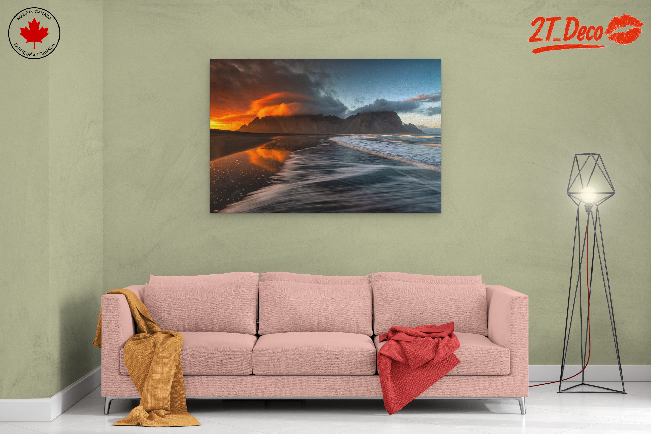 Stunning Sunset Over Mountains and Ocean - Image 2