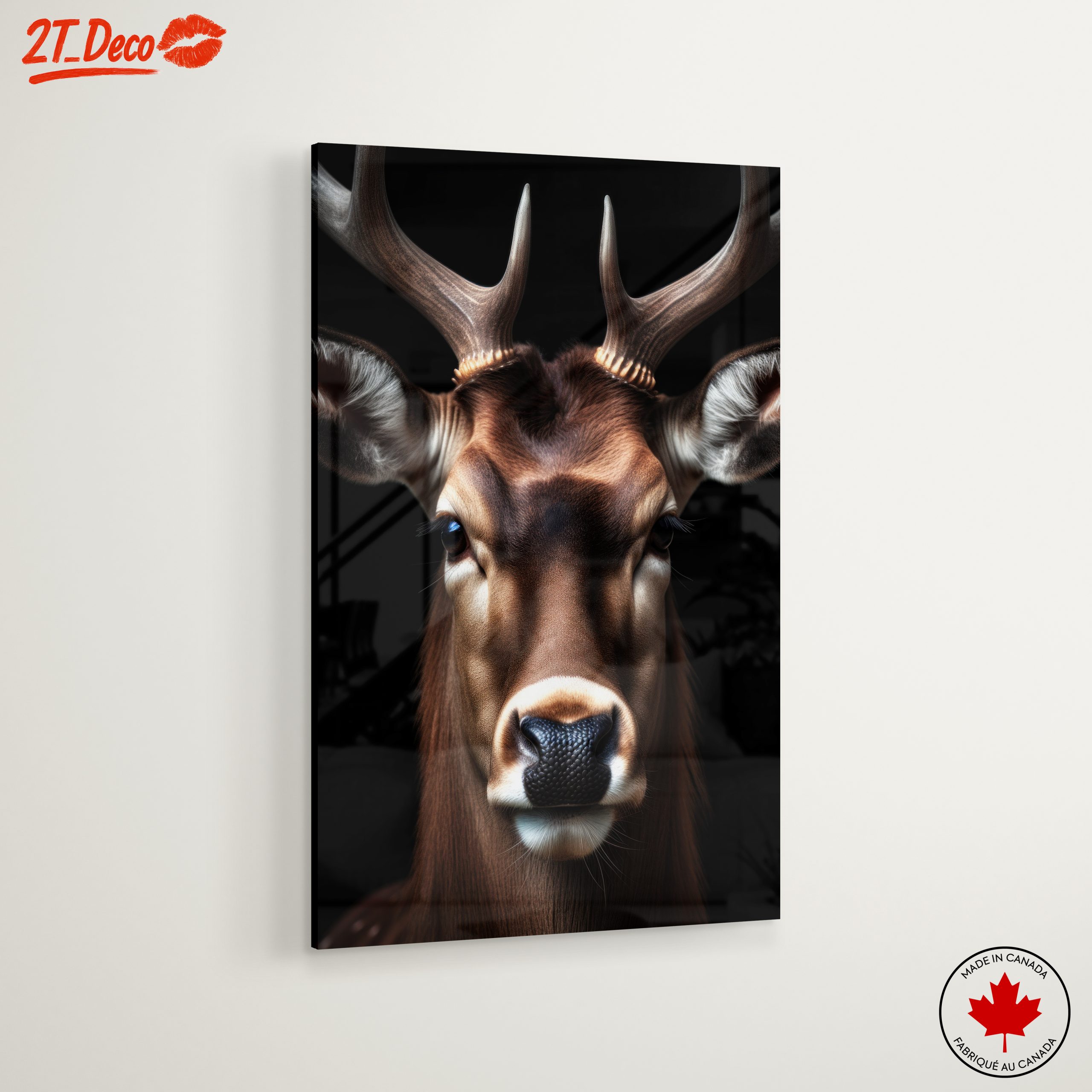 Majestic Deer Portrait Against Black Background - Image 6