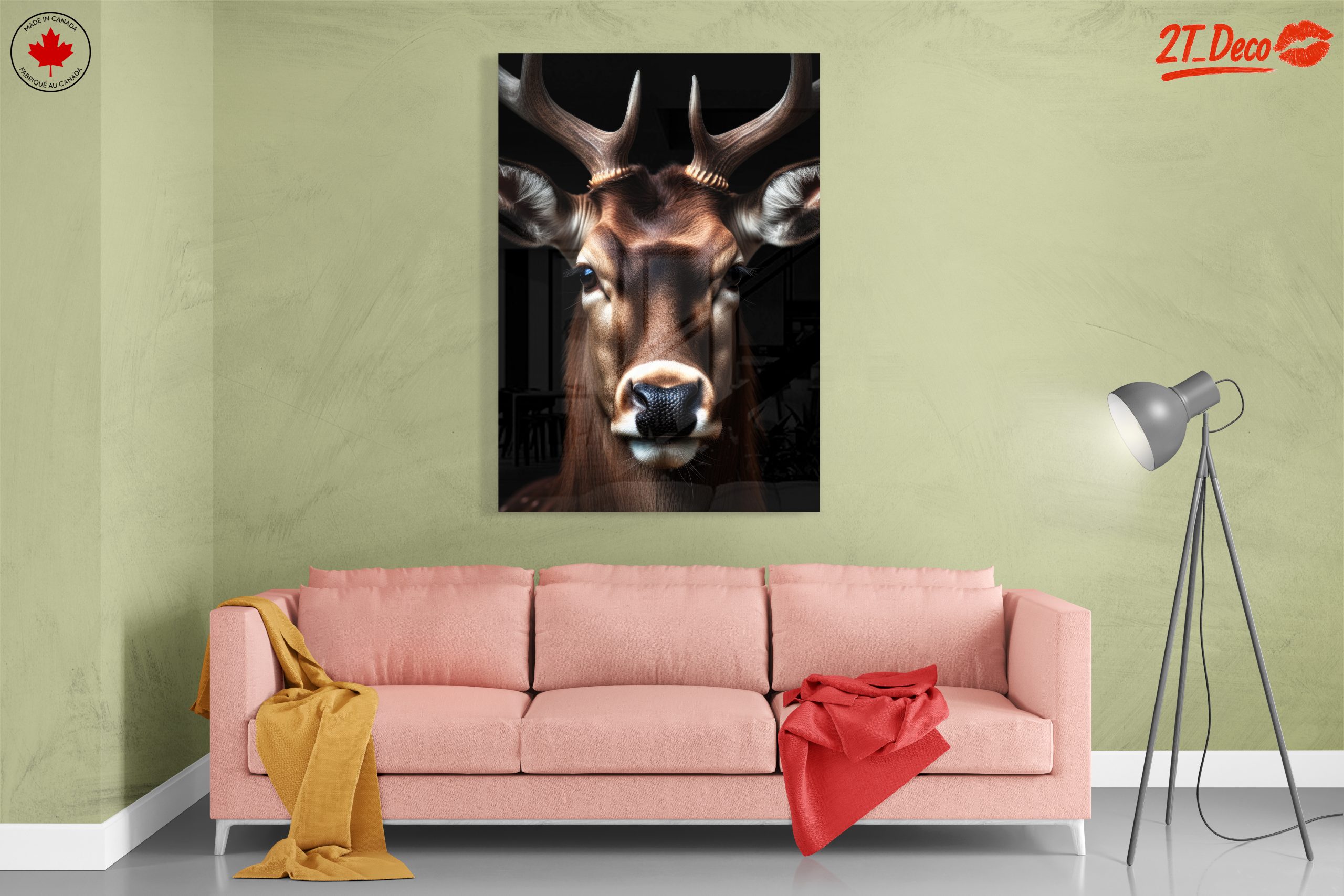 Majestic Deer Portrait Against Black Background - Image 7