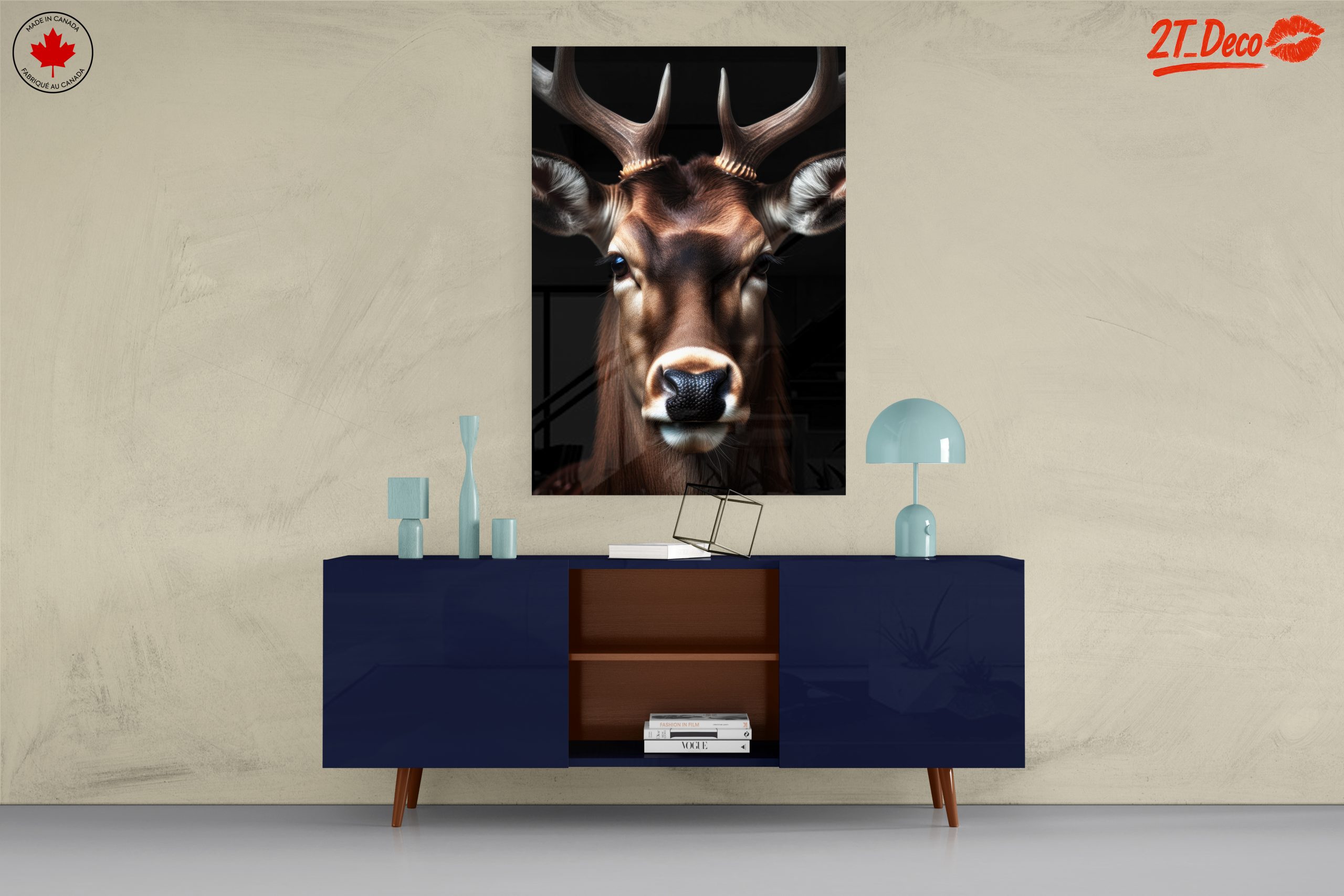 Majestic Deer Portrait Against Black Background - Image 8