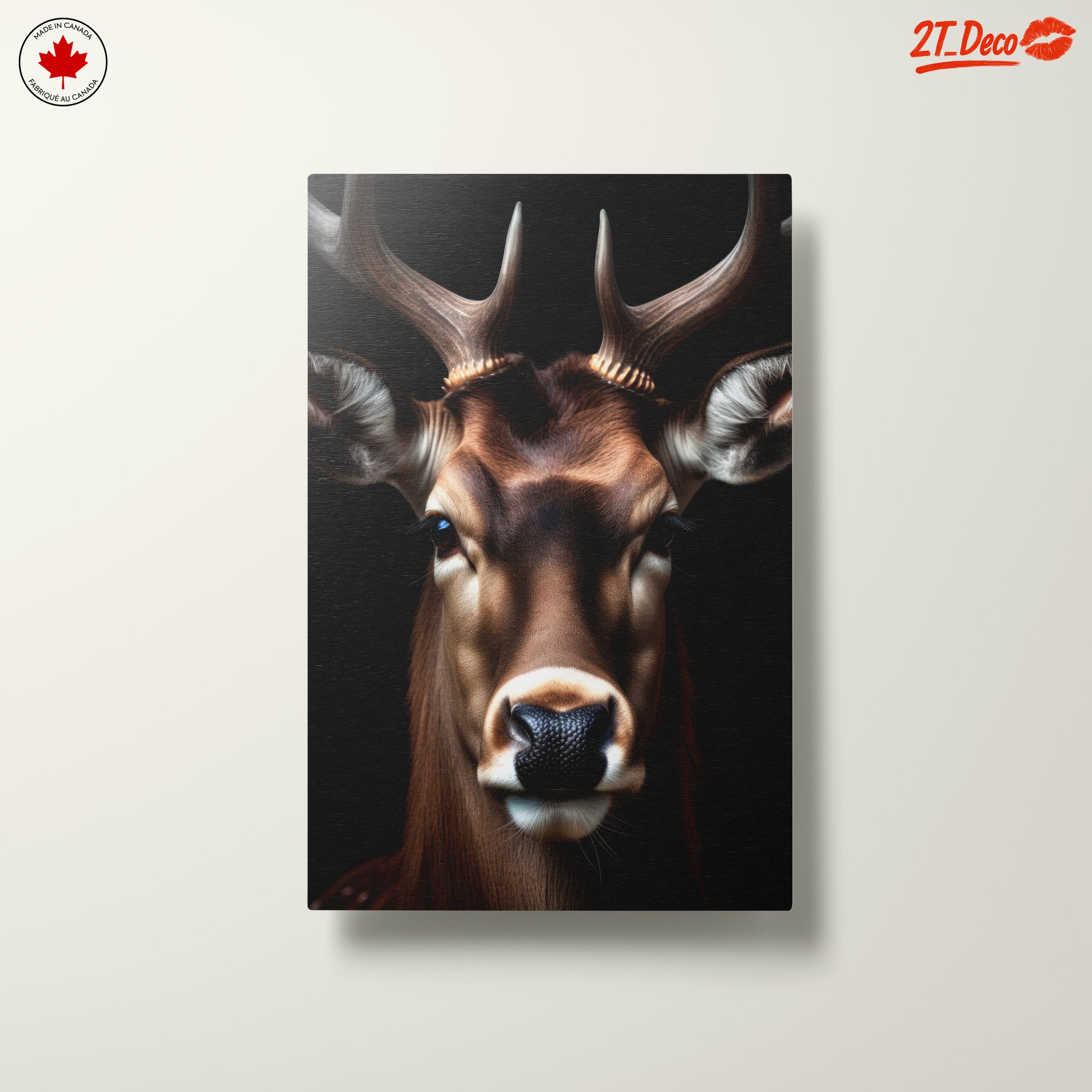 Majestic Deer Portrait Against Black Background - Image 10