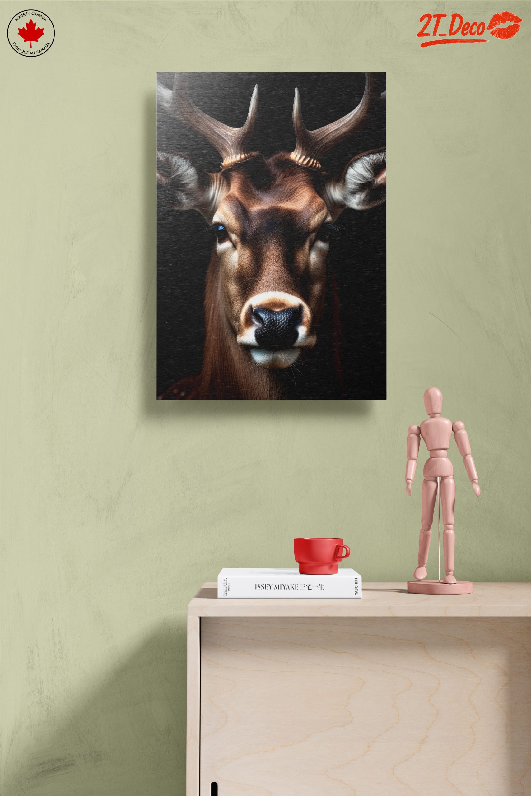 Majestic Deer Portrait Against Black Background - Image 14