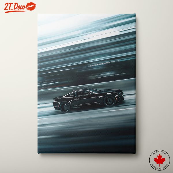 Dynamic Black Sports Car in Motion