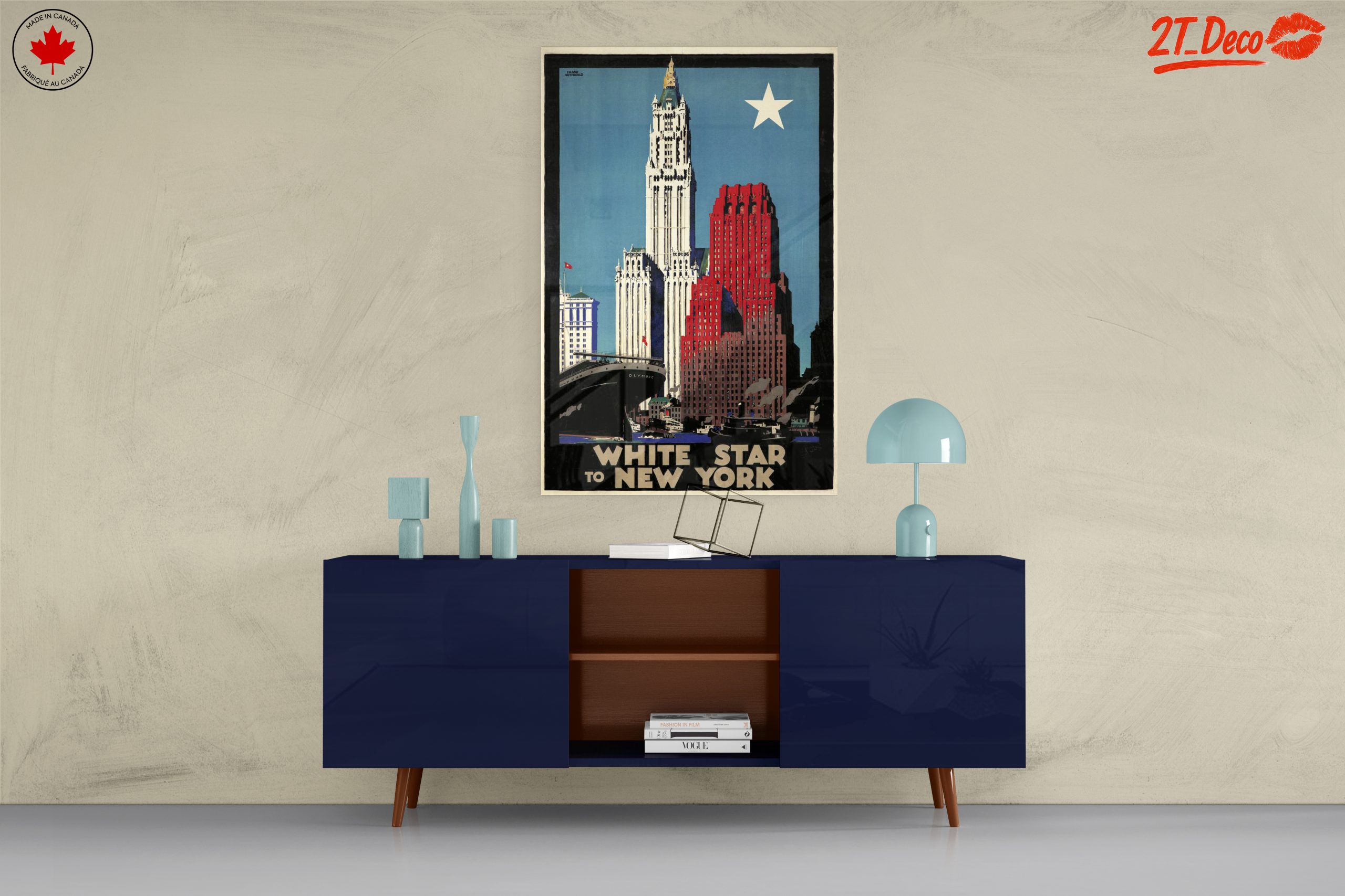 Vintage New York Cityscape Art - Image 8