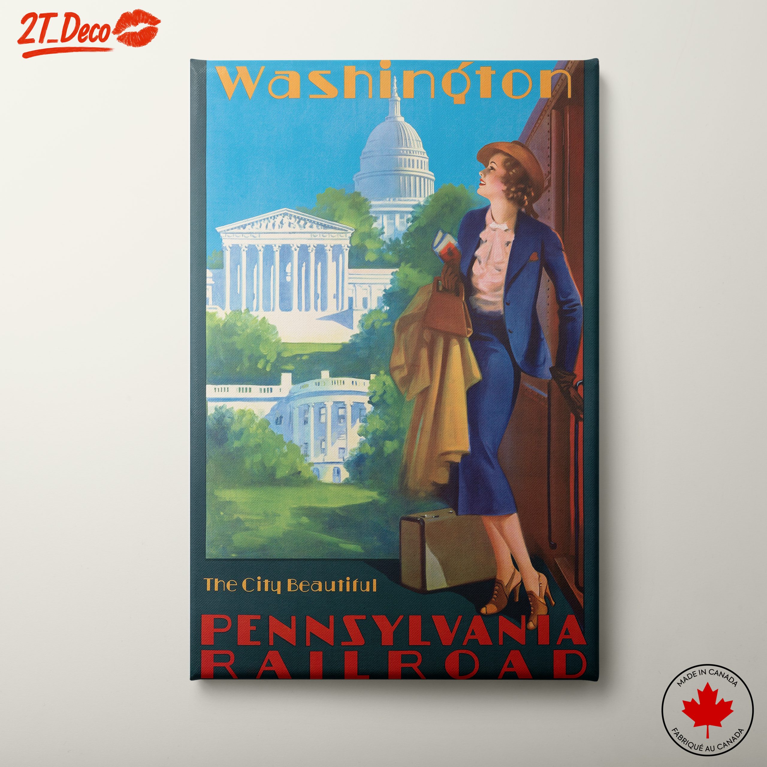 Washington D.C. Vintage Travel Art
