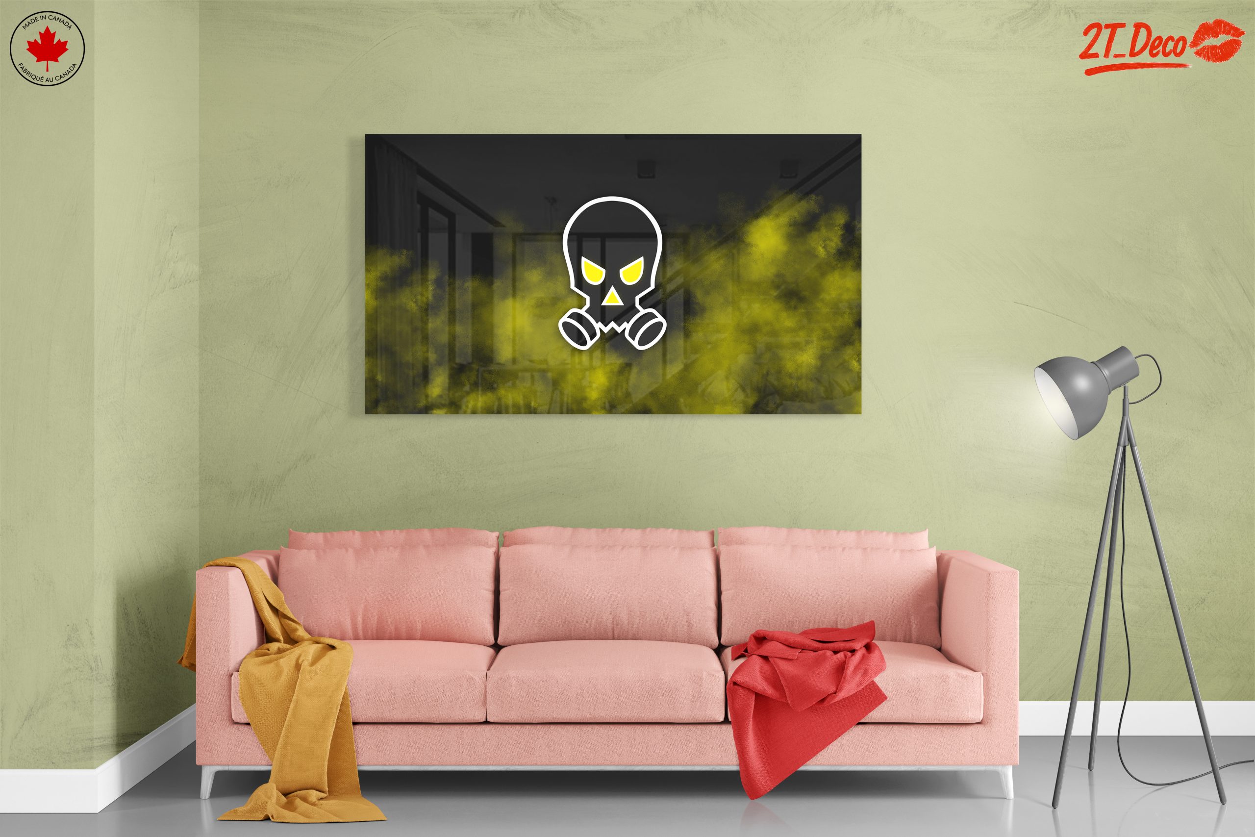 Graphic Skull Wall Art with Gas Mask - Image 7
