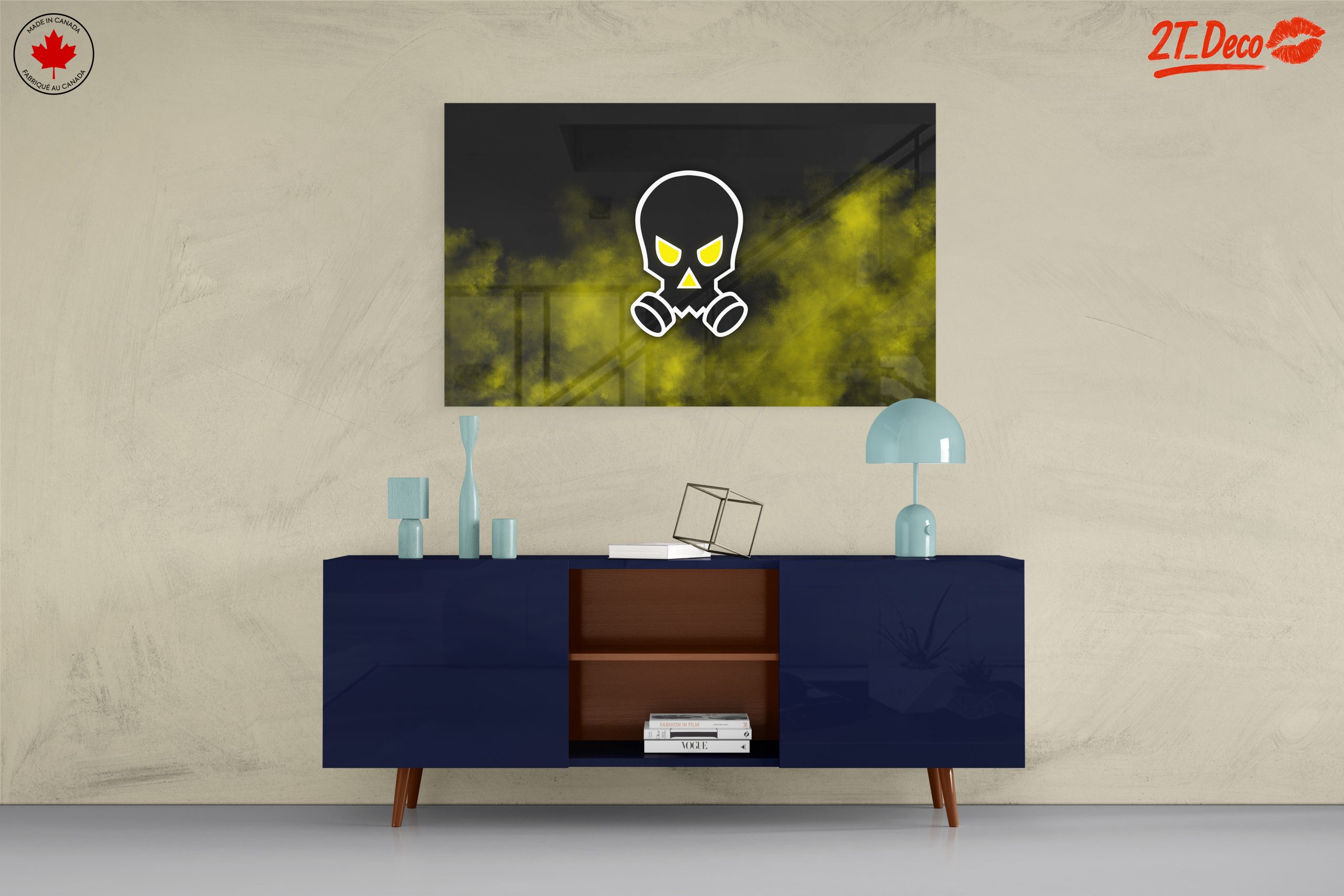 Graphic Skull Wall Art with Gas Mask - Image 8