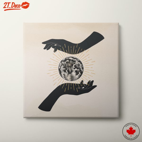 Celestial Hands Holding the Earth Art