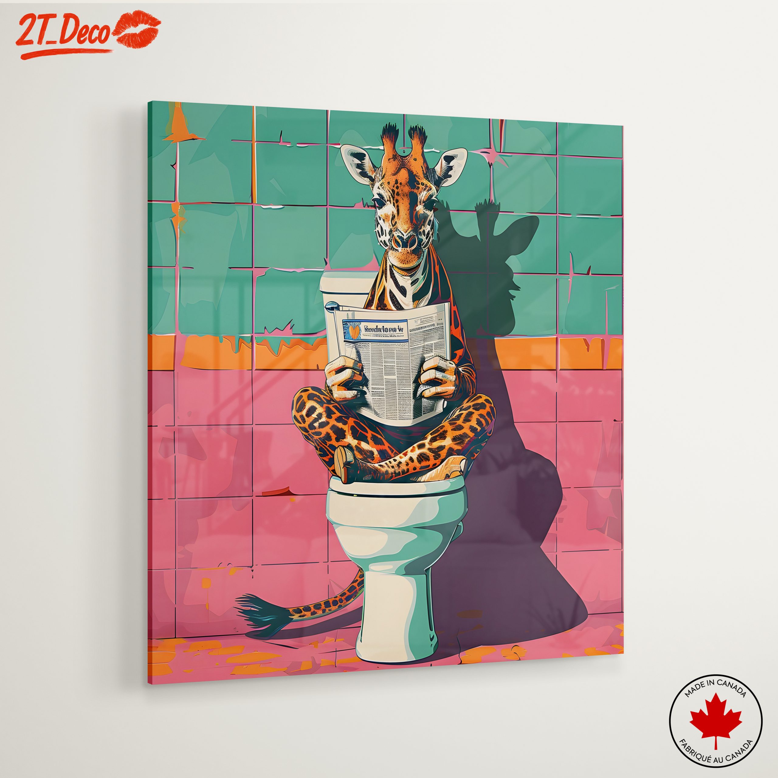 Humorous Giraffe in a Bathroom Setting - Image 6