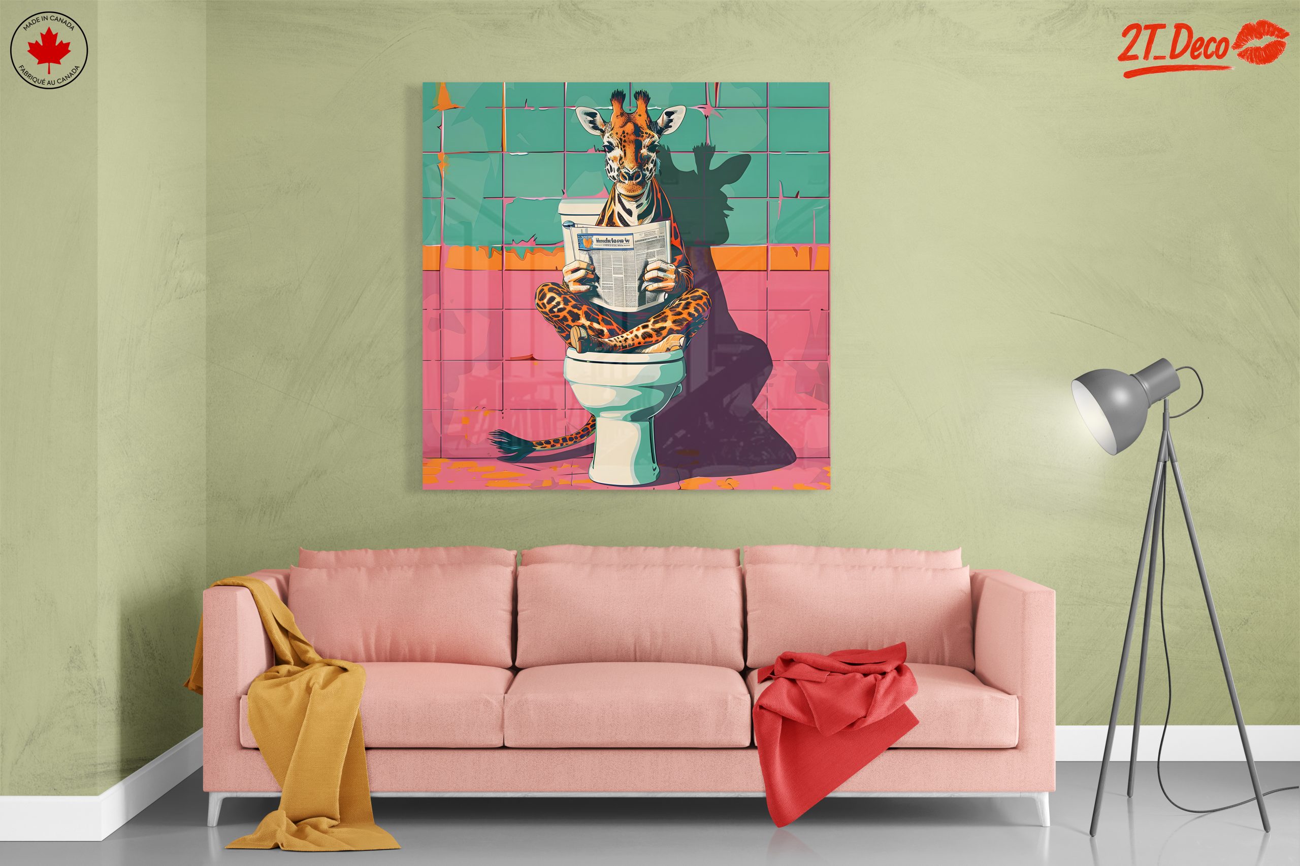 Humorous Giraffe in a Bathroom Setting - Image 7