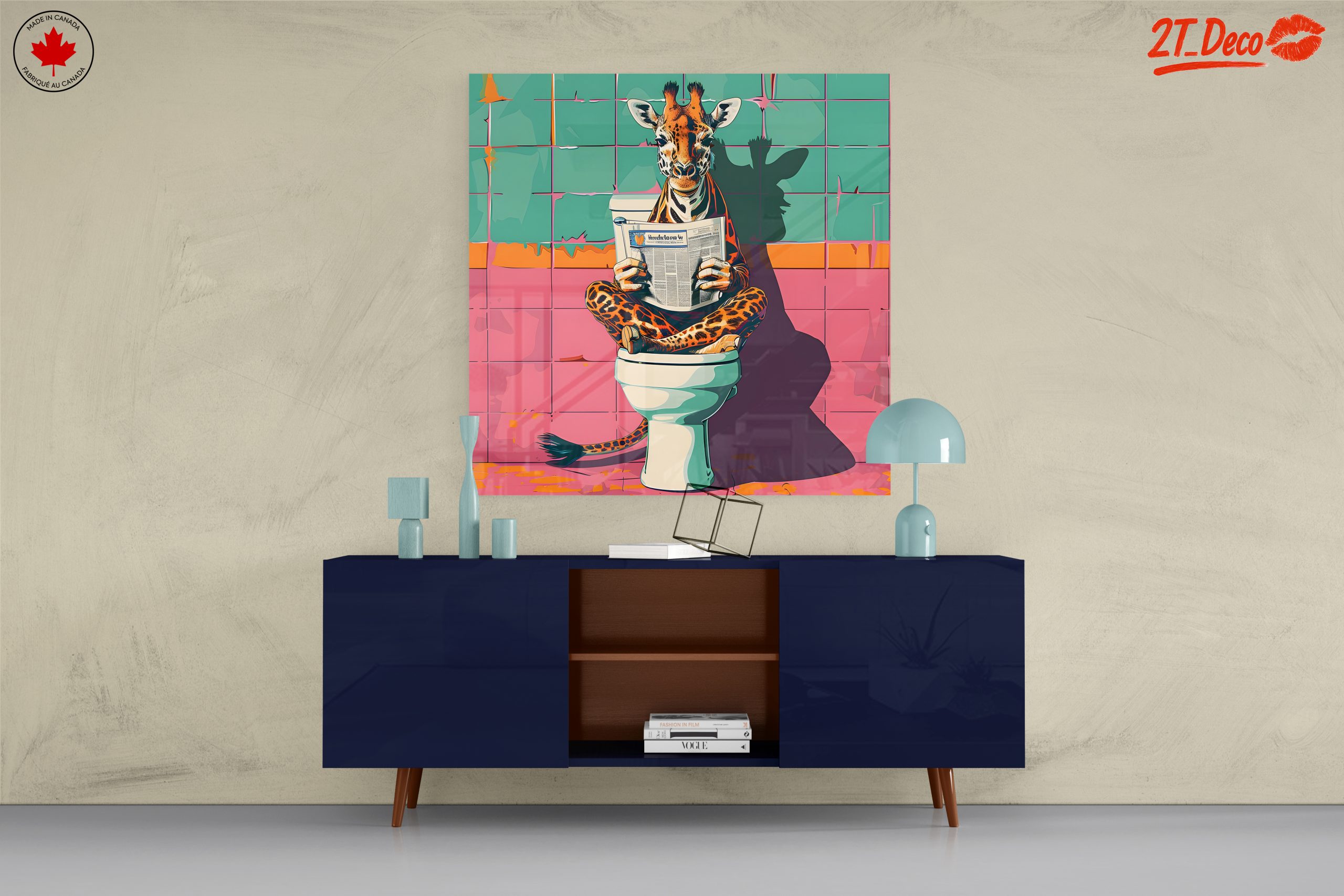 Humorous Giraffe in a Bathroom Setting - Image 8