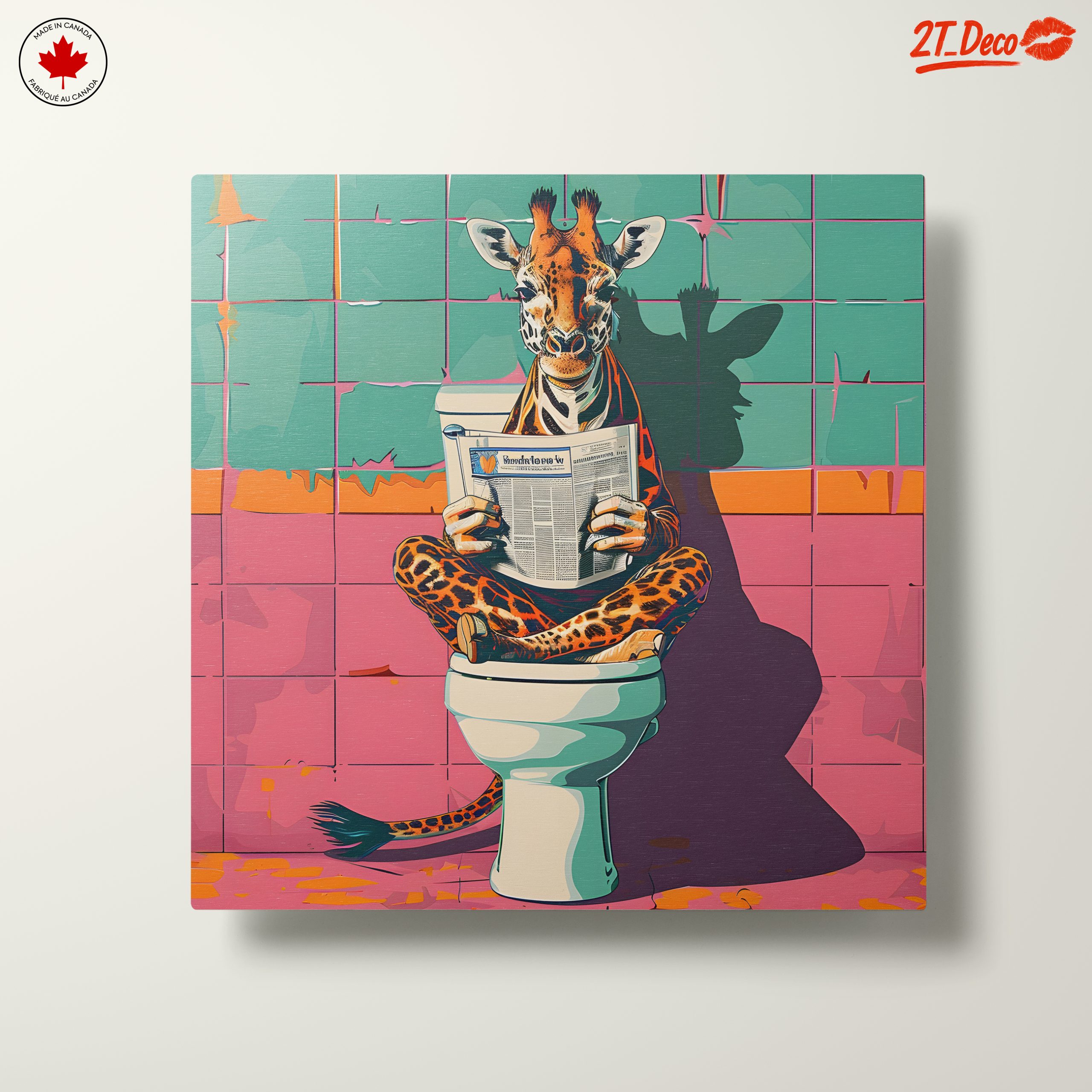 Humorous Giraffe in a Bathroom Setting - Image 10