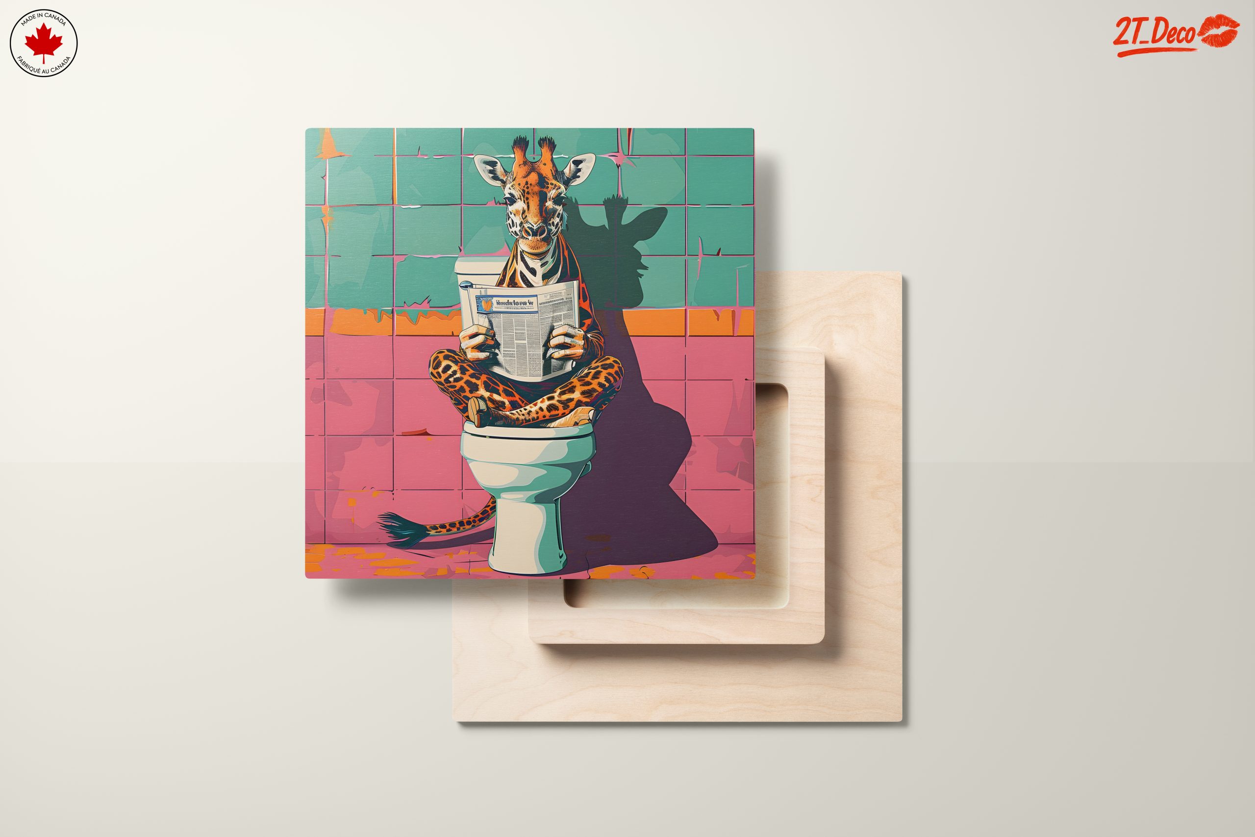 Humorous Giraffe in a Bathroom Setting - Image 11