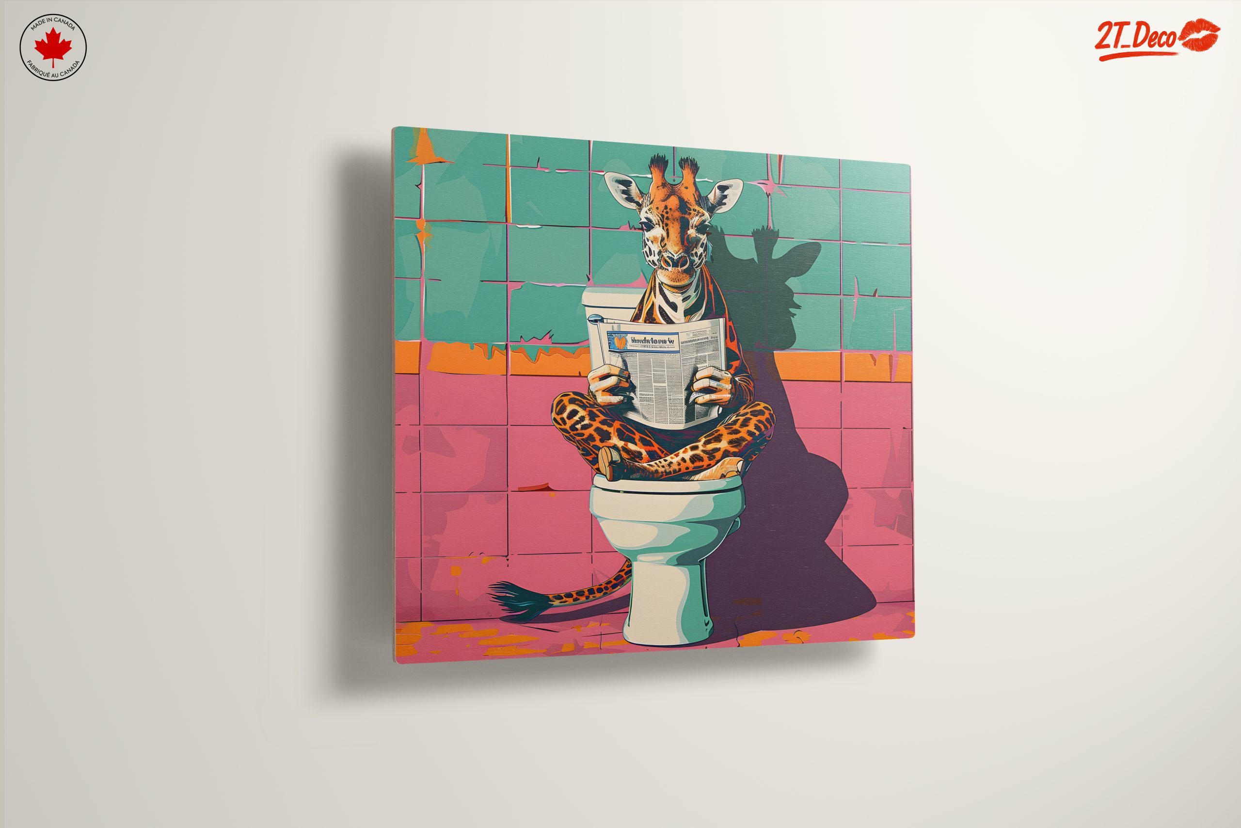 Humorous Giraffe in a Bathroom Setting - Image 13