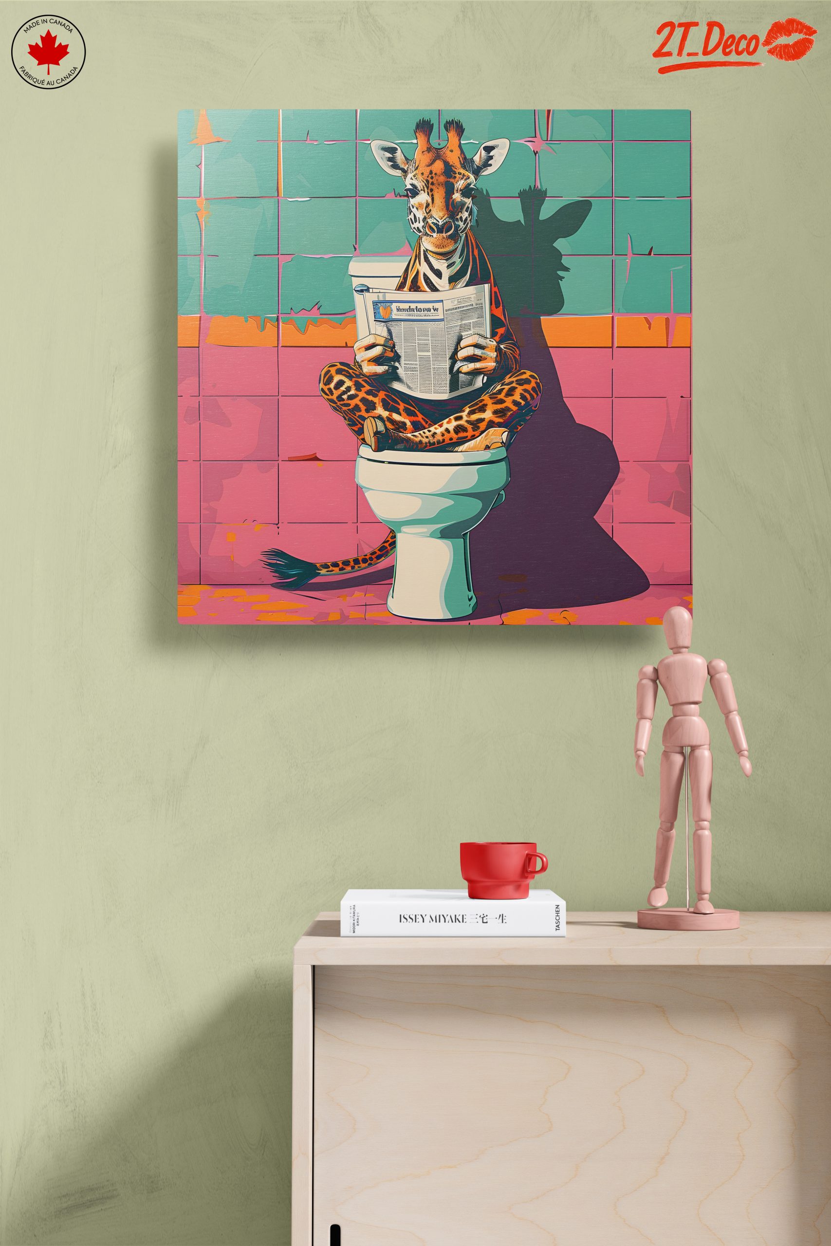 Humorous Giraffe in a Bathroom Setting - Image 14