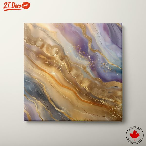 Golden Abstract Art with Soft Color Flow