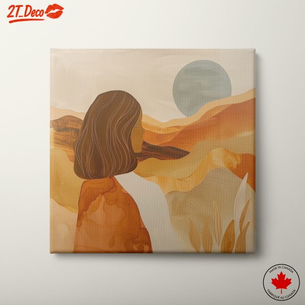 Abstract Woman in Desert Landscape Art