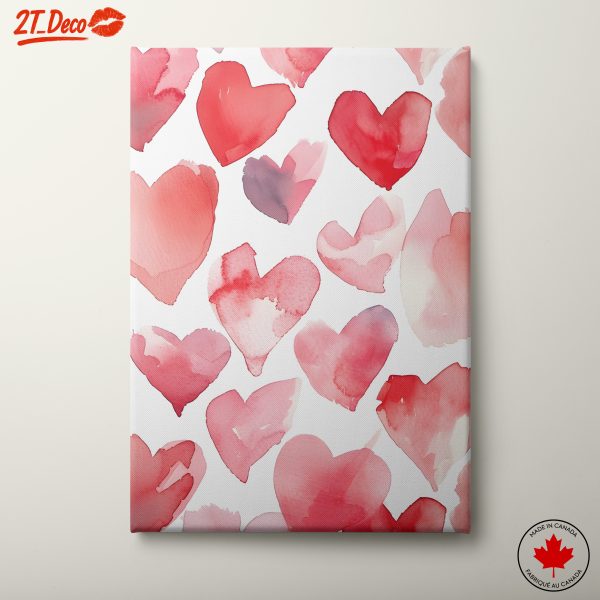 Playful Hearts Watercolor Art for Home Decor