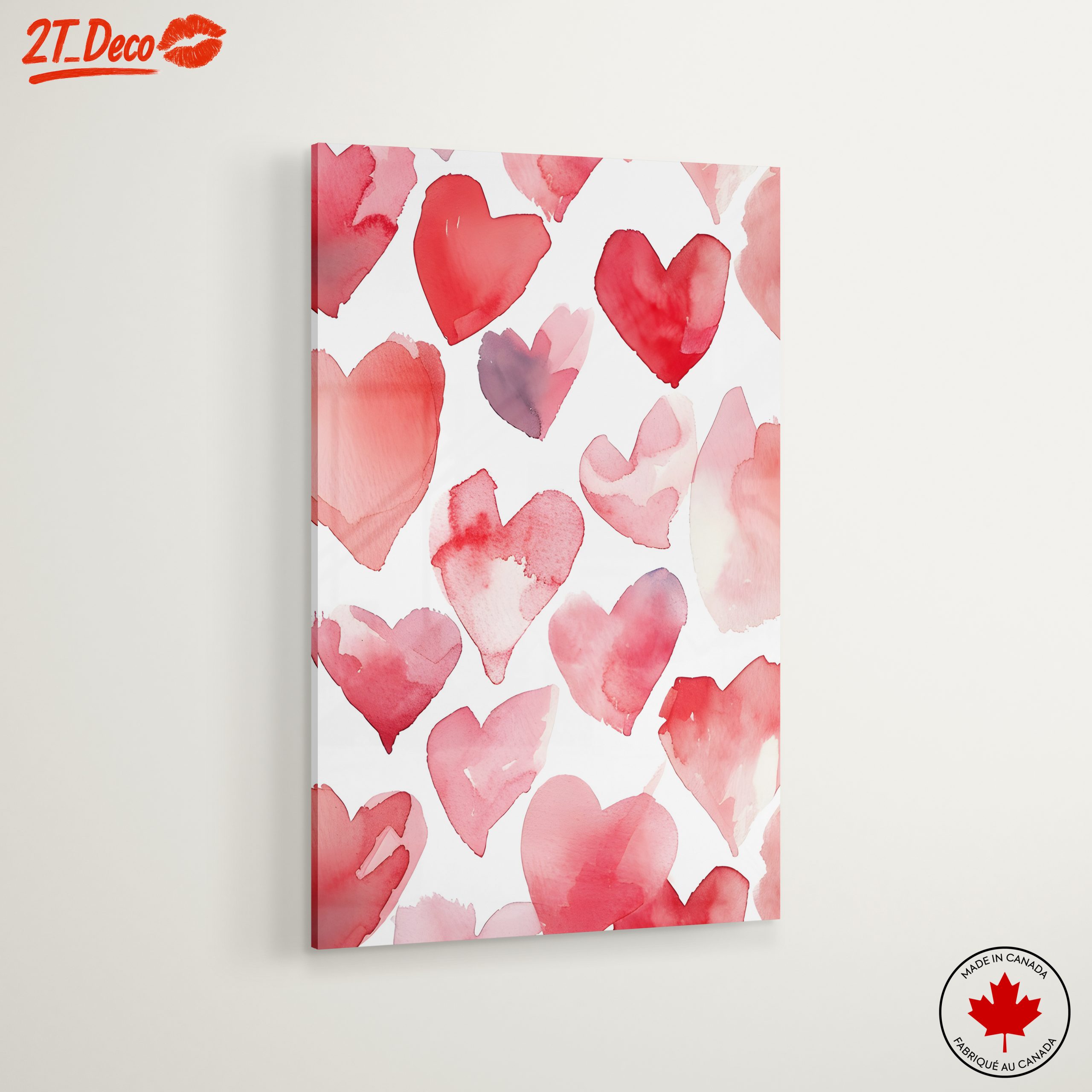 Playful Hearts Watercolor Art for Home Decor - Image 6