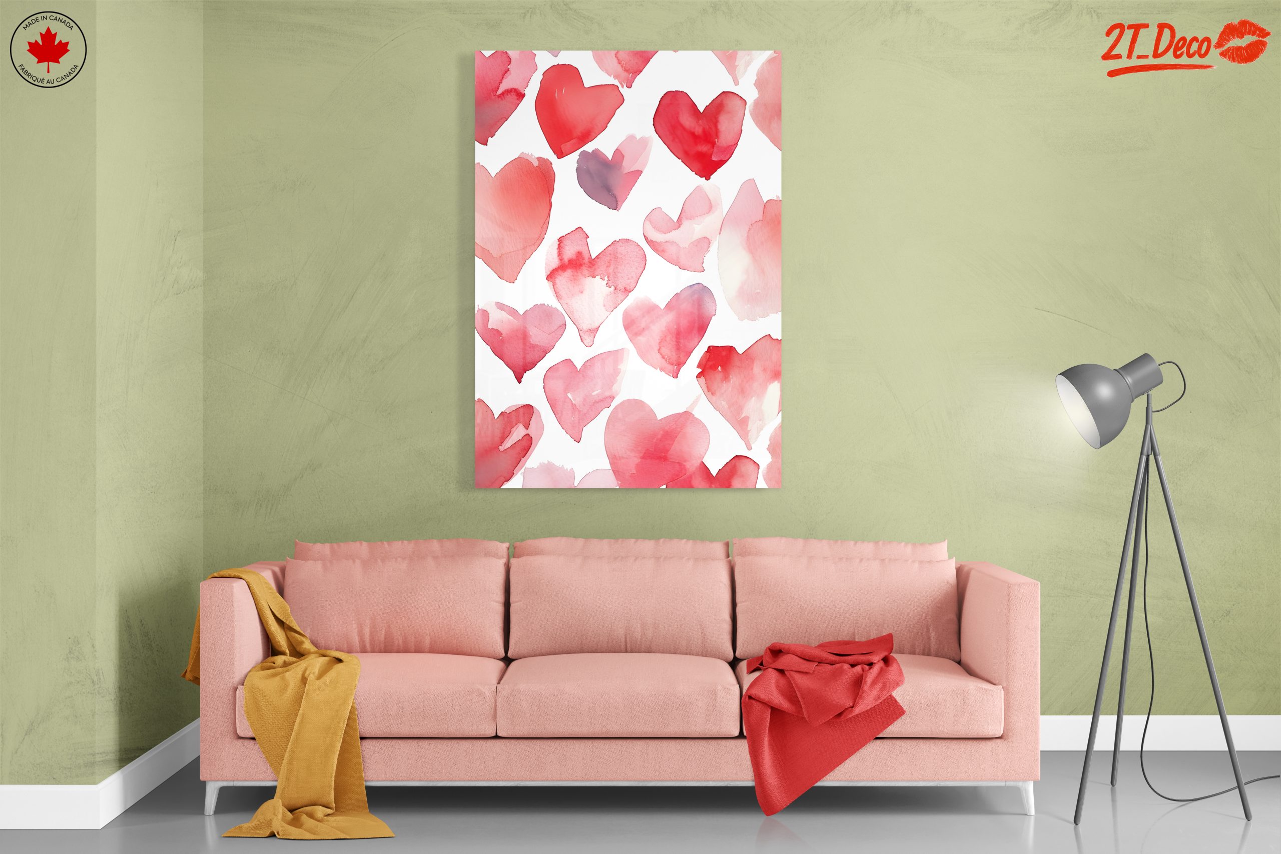 Playful Hearts Watercolor Art for Home Decor - Image 7