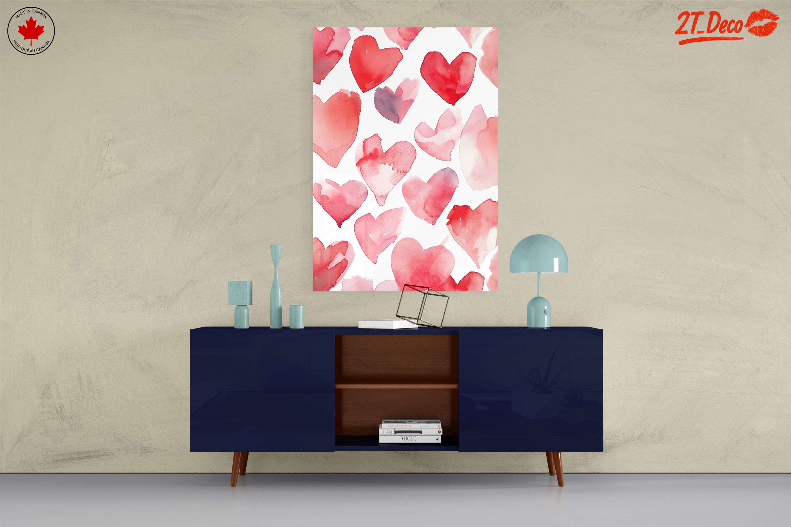Playful Hearts Watercolor Art for Home Decor - Image 8