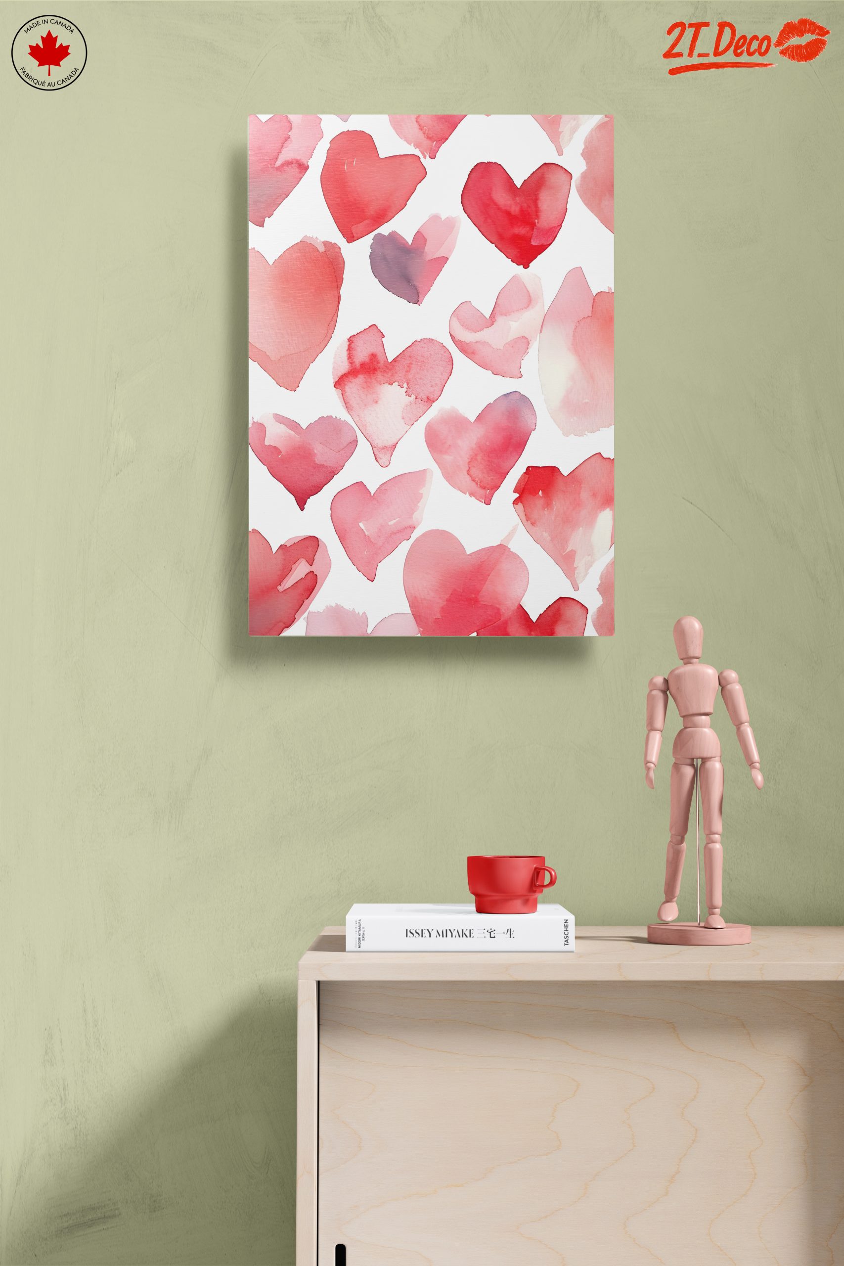Playful Hearts Watercolor Art for Home Decor - Image 14