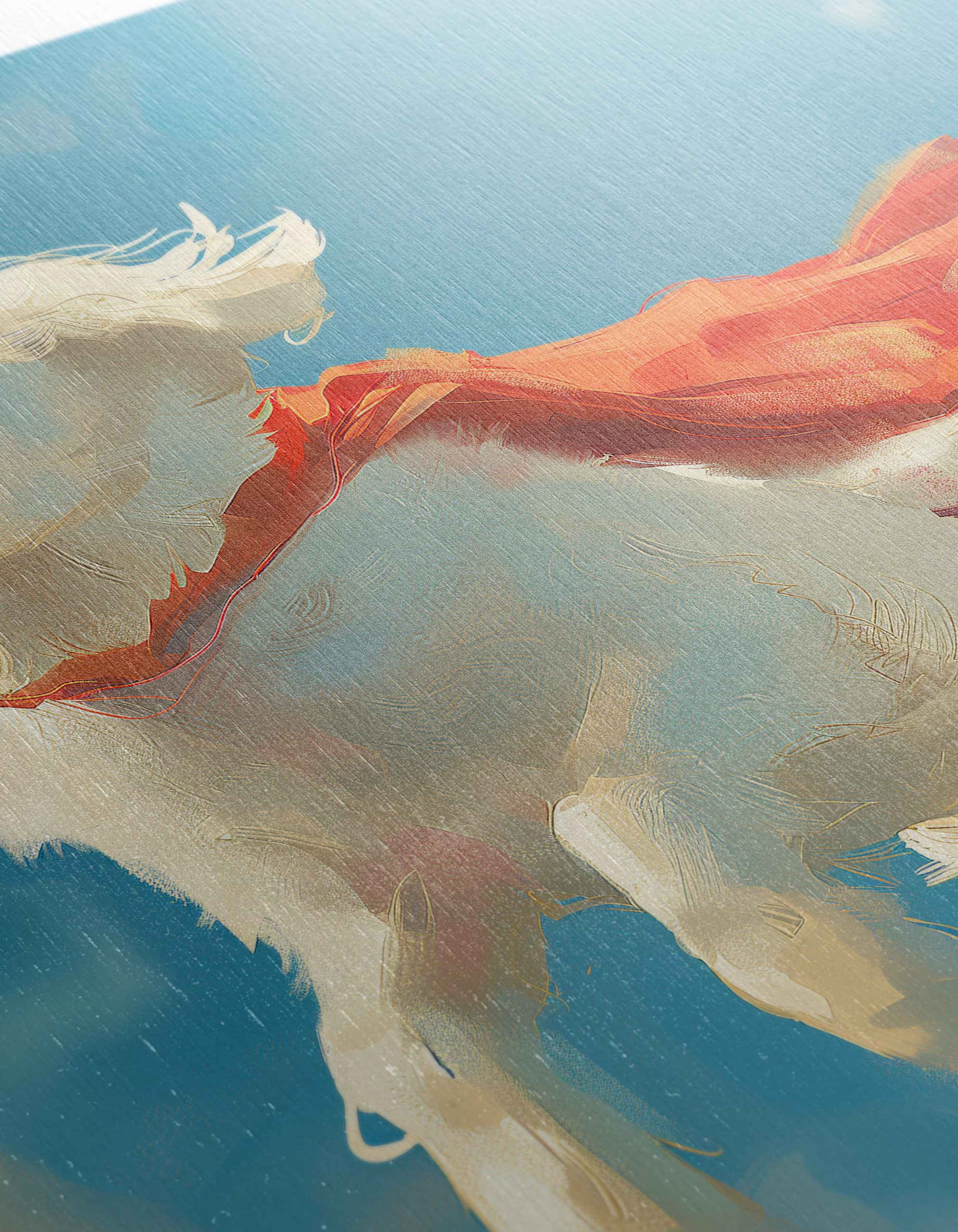 Dynamic Dog Artwork Soaring Through the Sky - Image 12