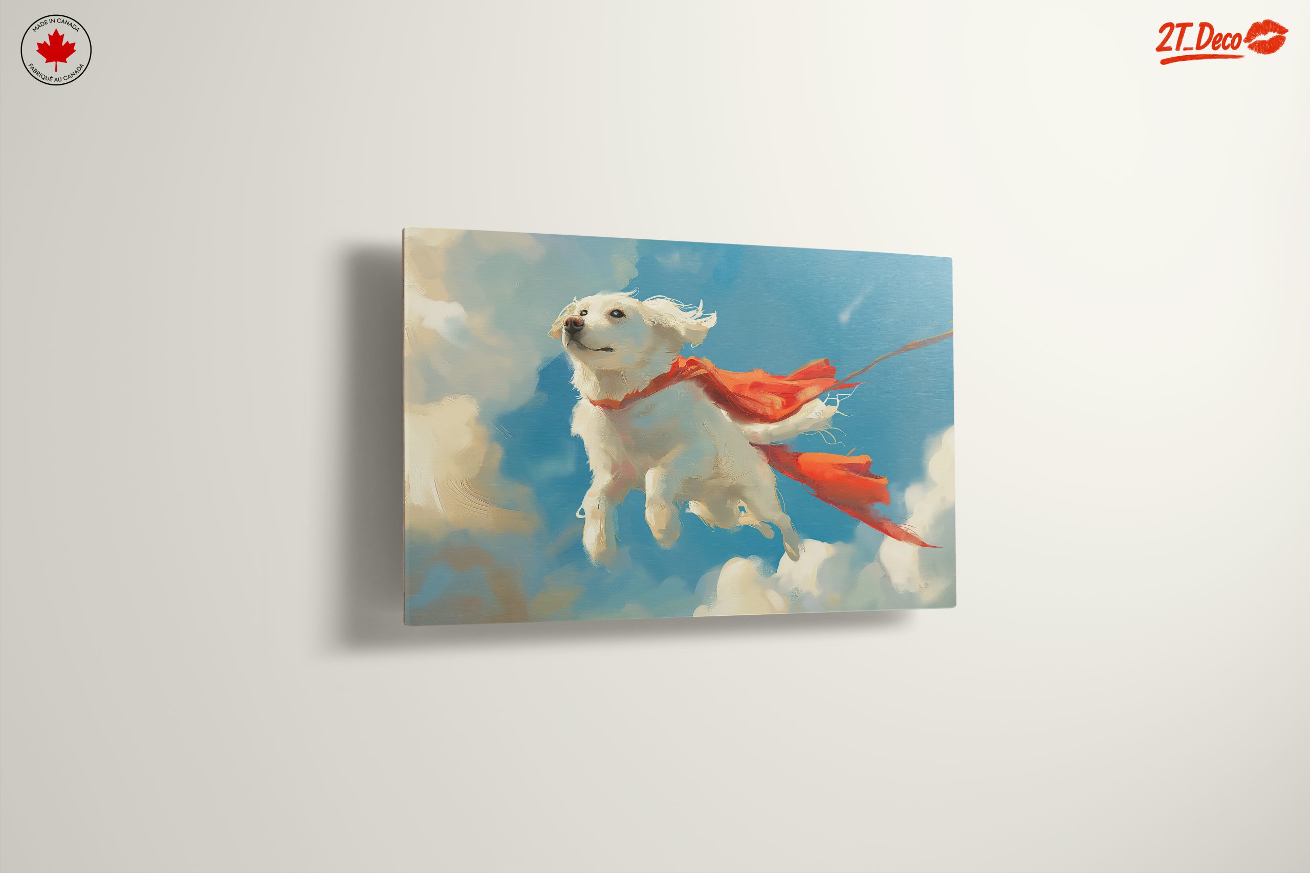 Dynamic Dog Artwork Soaring Through the Sky - Image 13