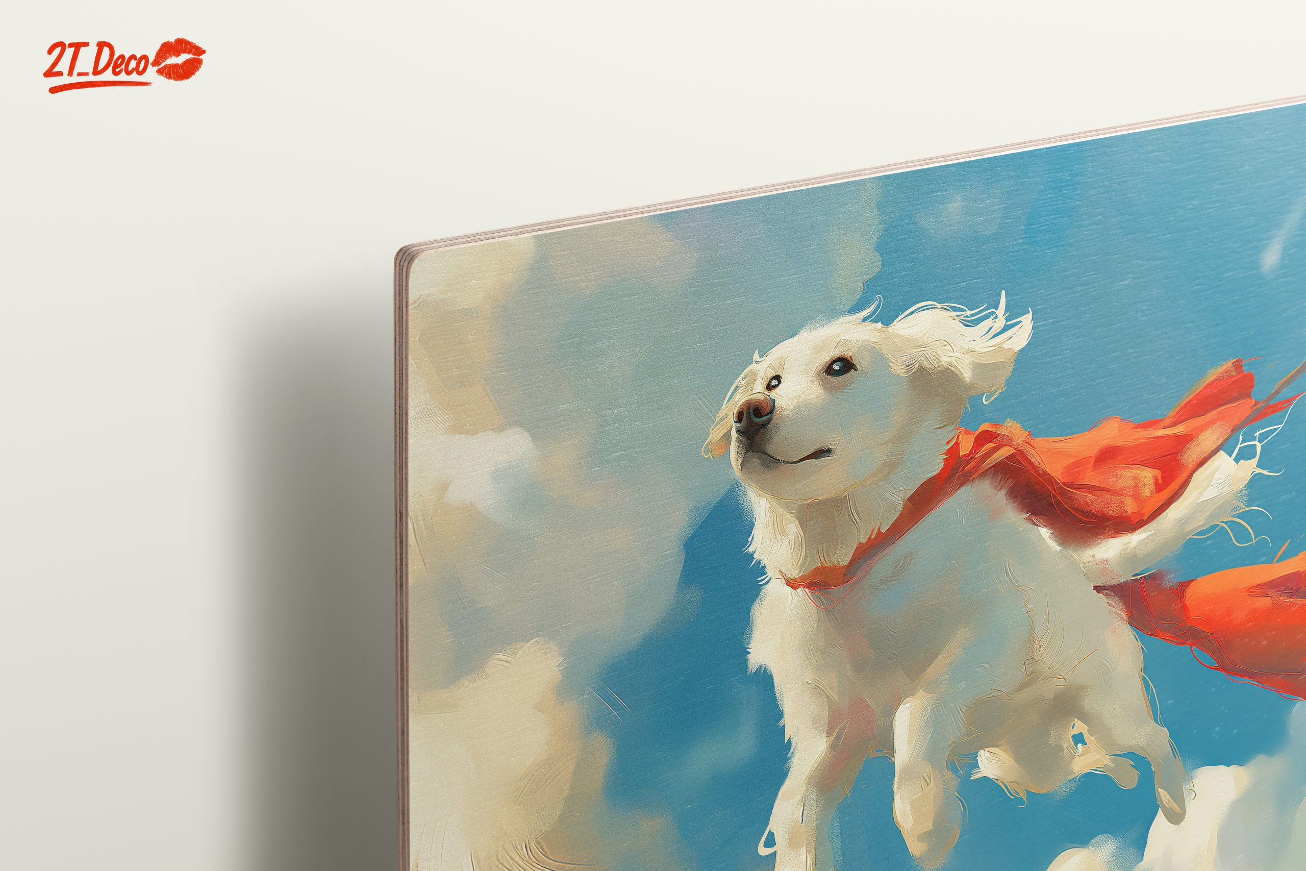 Dynamic Dog Artwork Soaring Through the Sky - Image 15